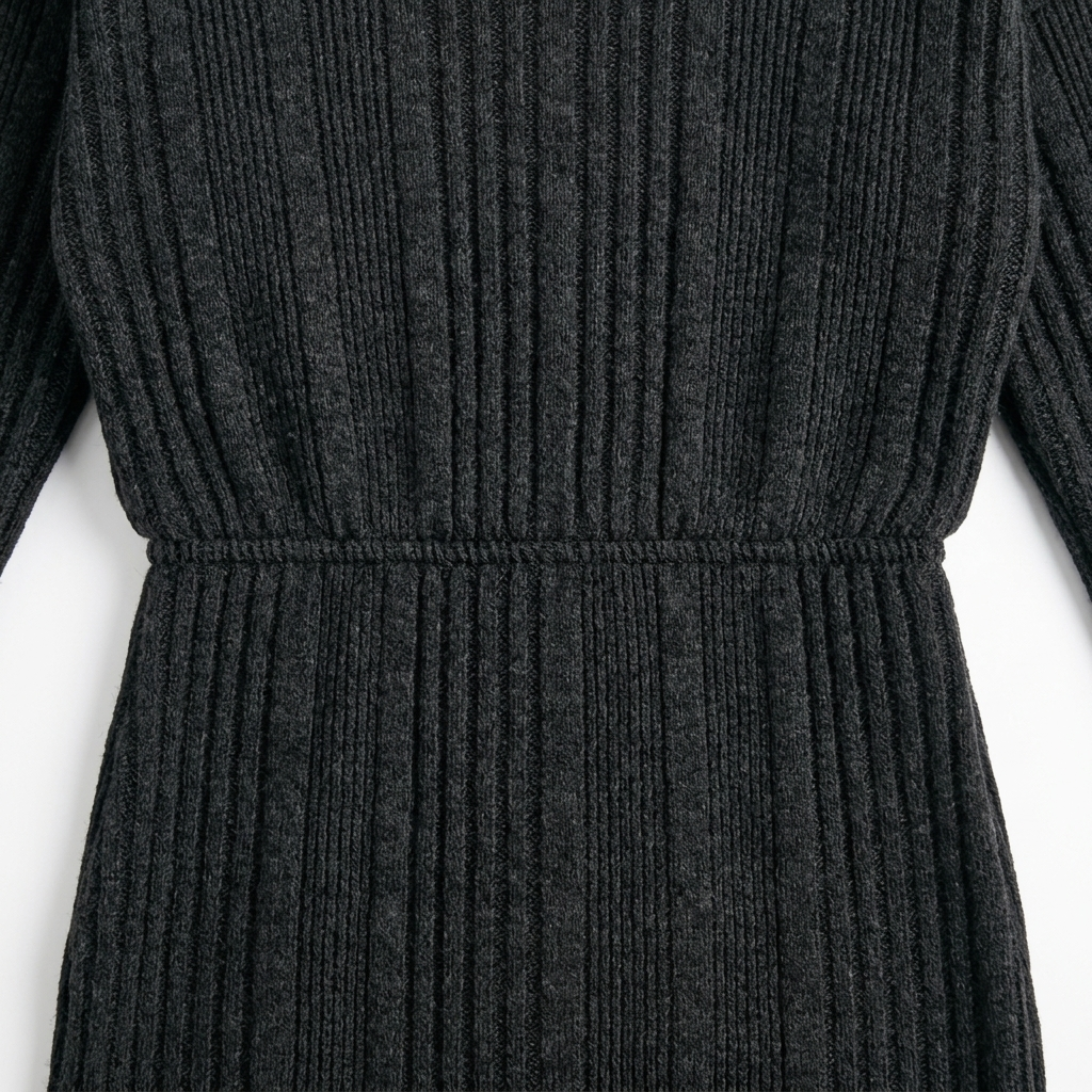Women's Ribbed Mini Sweater Dress V-Neck Long Sleeve Ruched Knit Bodycon Dress