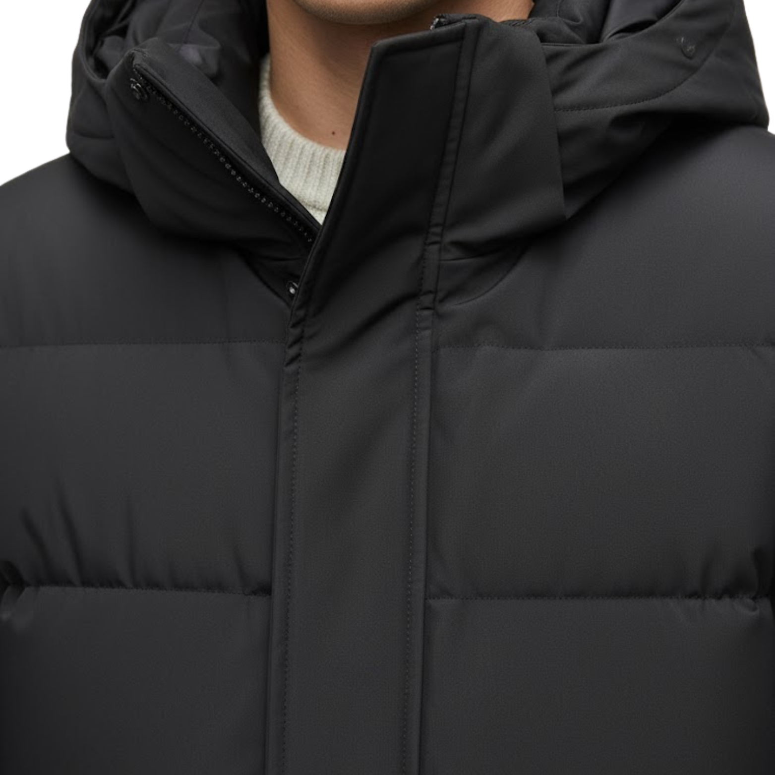 Men's Puffer Jacket Long Padded Parka Thickened Warm Stand Collar Quilted Coat