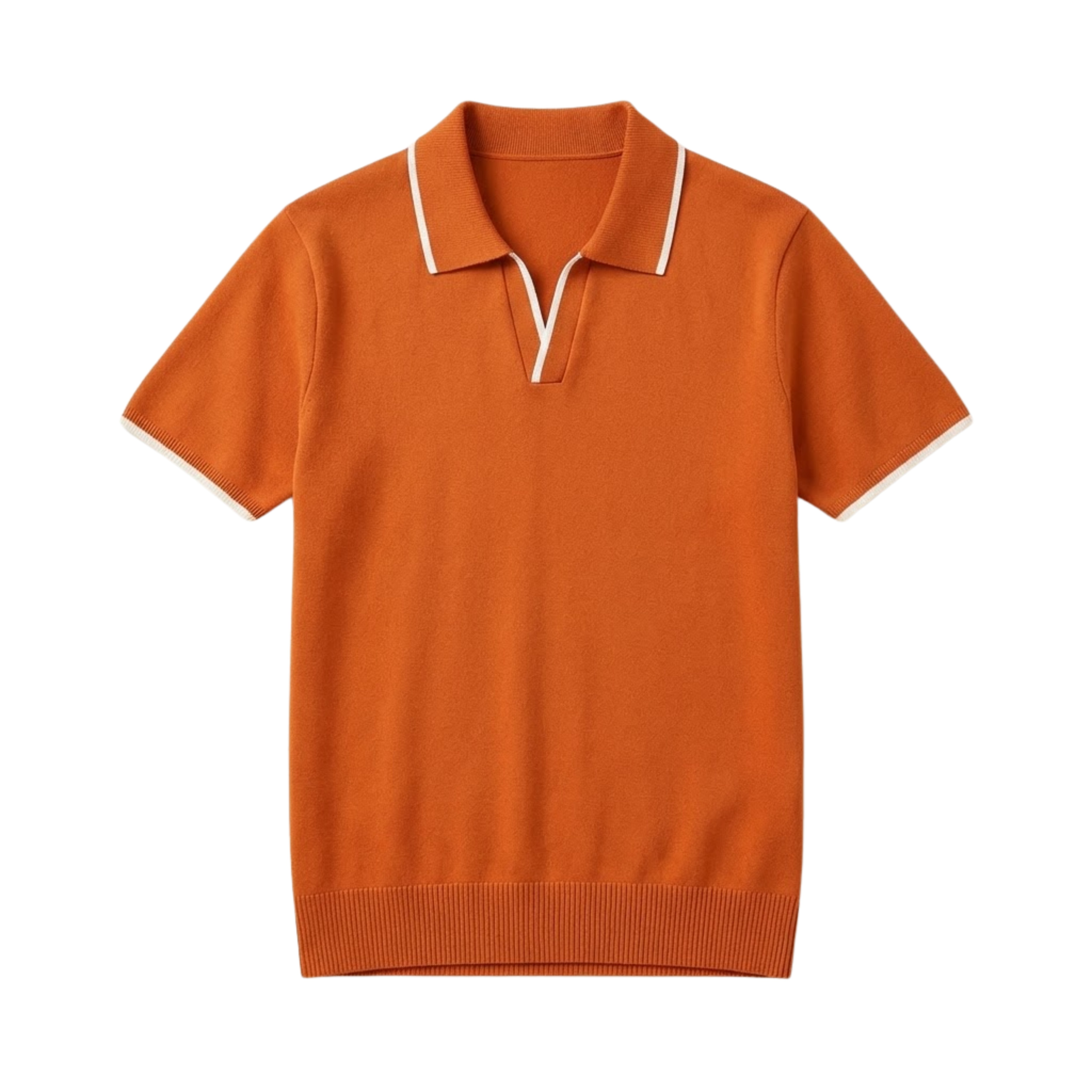 Men's Knit Polo Shirt Short Sleeve Cotton Polyester Blend Slim Fit Smart Casual Top