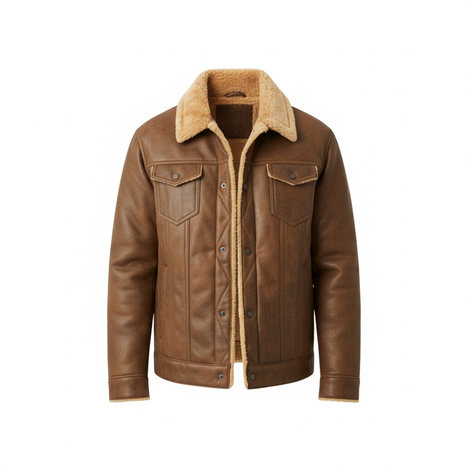 High Quality Thicken Suede Leather Jacket Casual Winter Coat