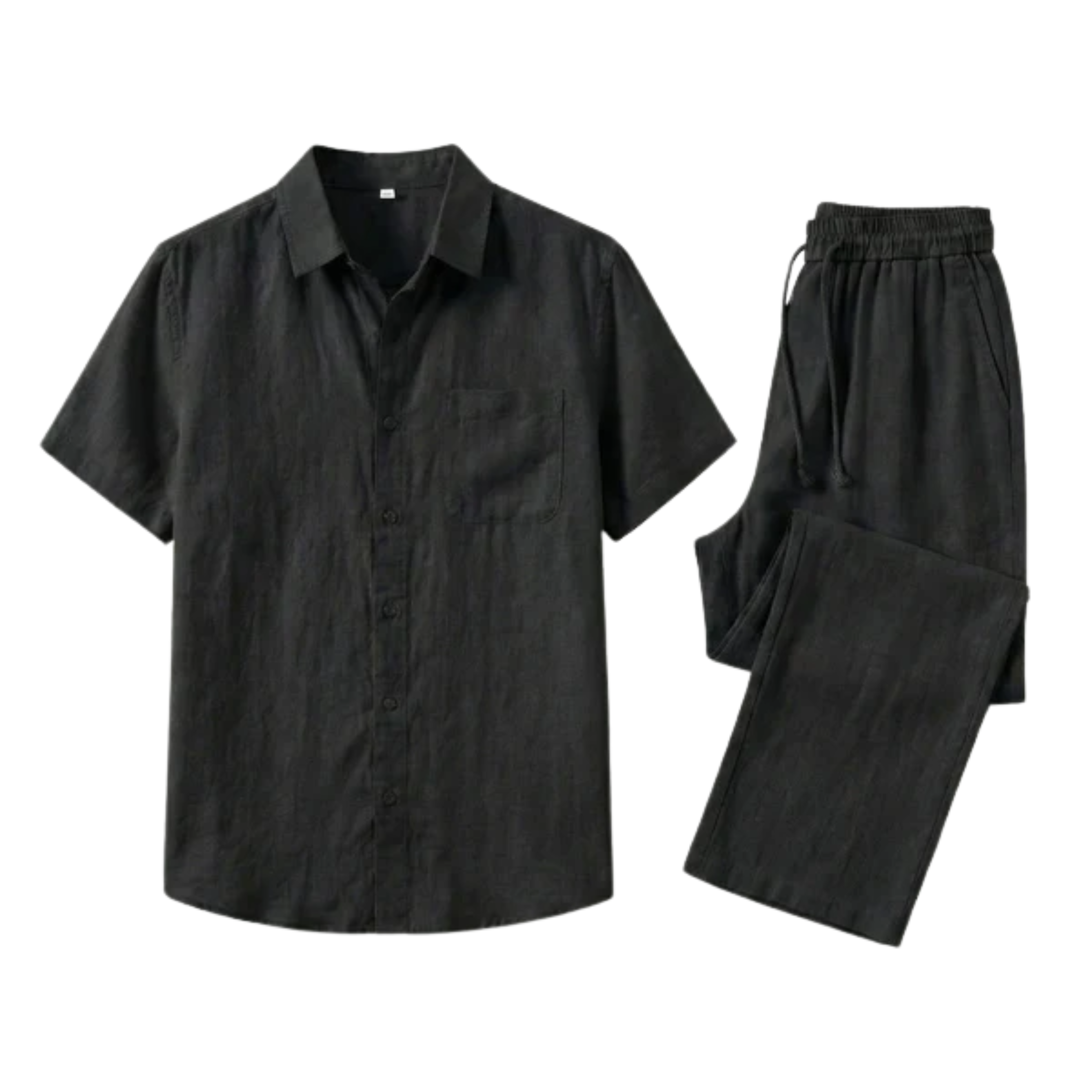 Linen two-piece set for men — relaxed fit — beach holiday