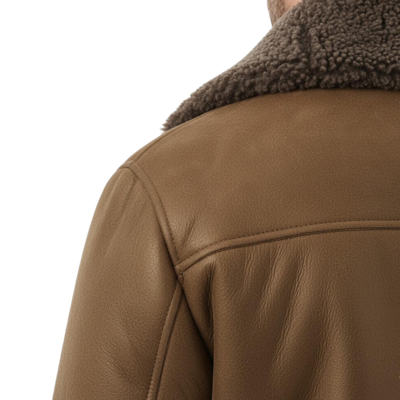 Men's Faux Fur Lined Long Jacket Thickened Sherpa Fleece Lapel Outerwear Coat