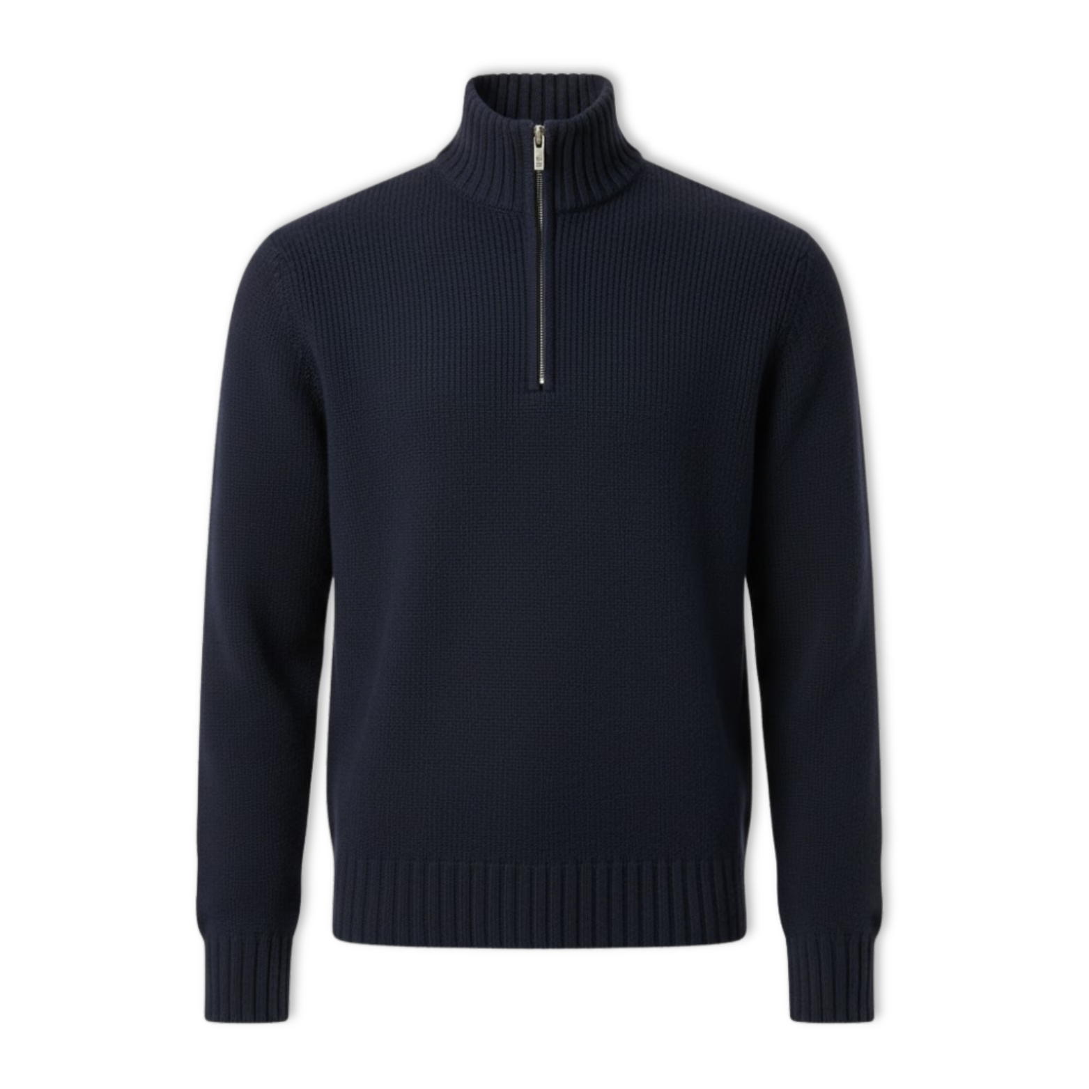 Mens Slim Fit Zip Up Mock Neck Turtlenecks Sweater Autumn Casual Long Sleeve Pullover