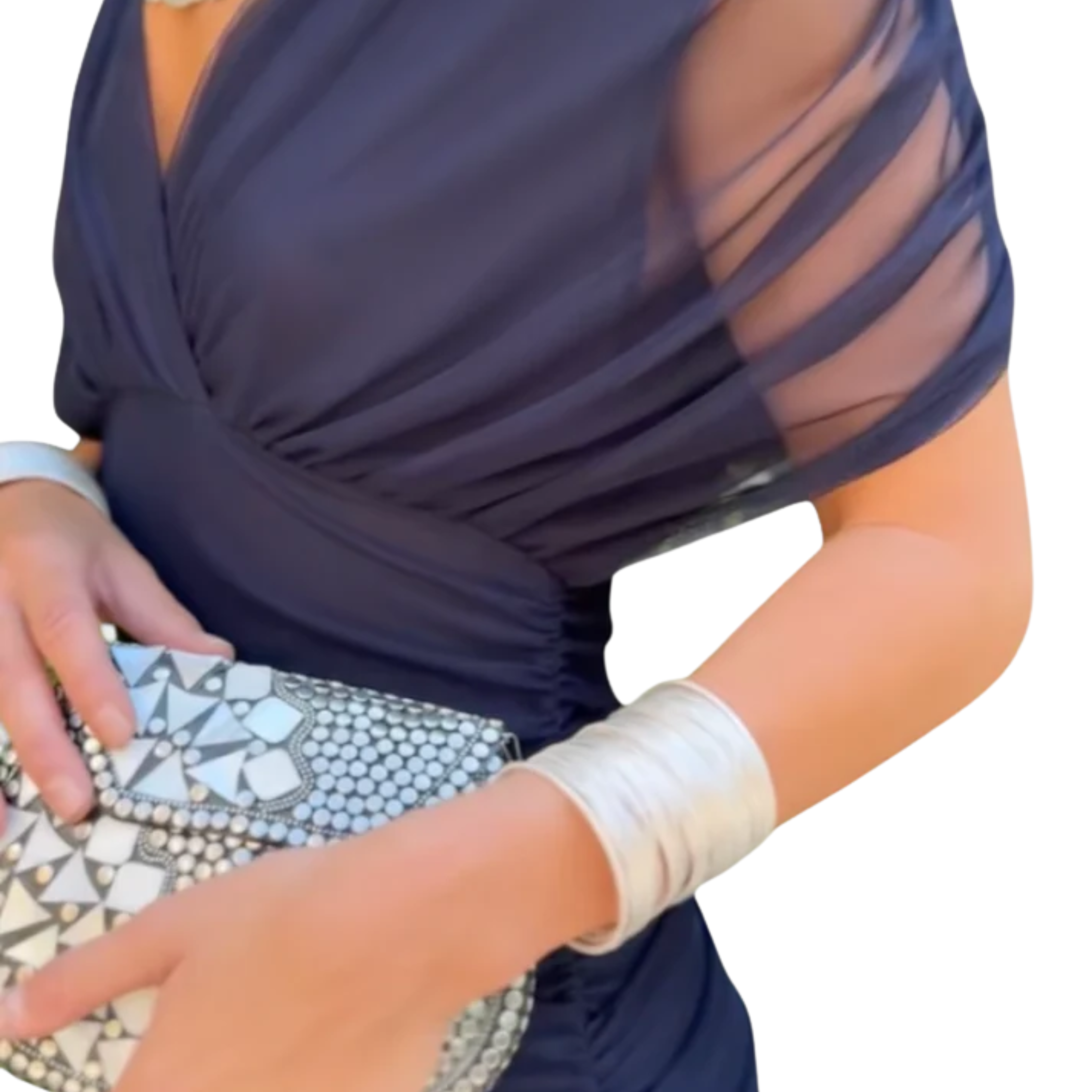 Women's maxi dress — V-neck, gathered waist — formal events