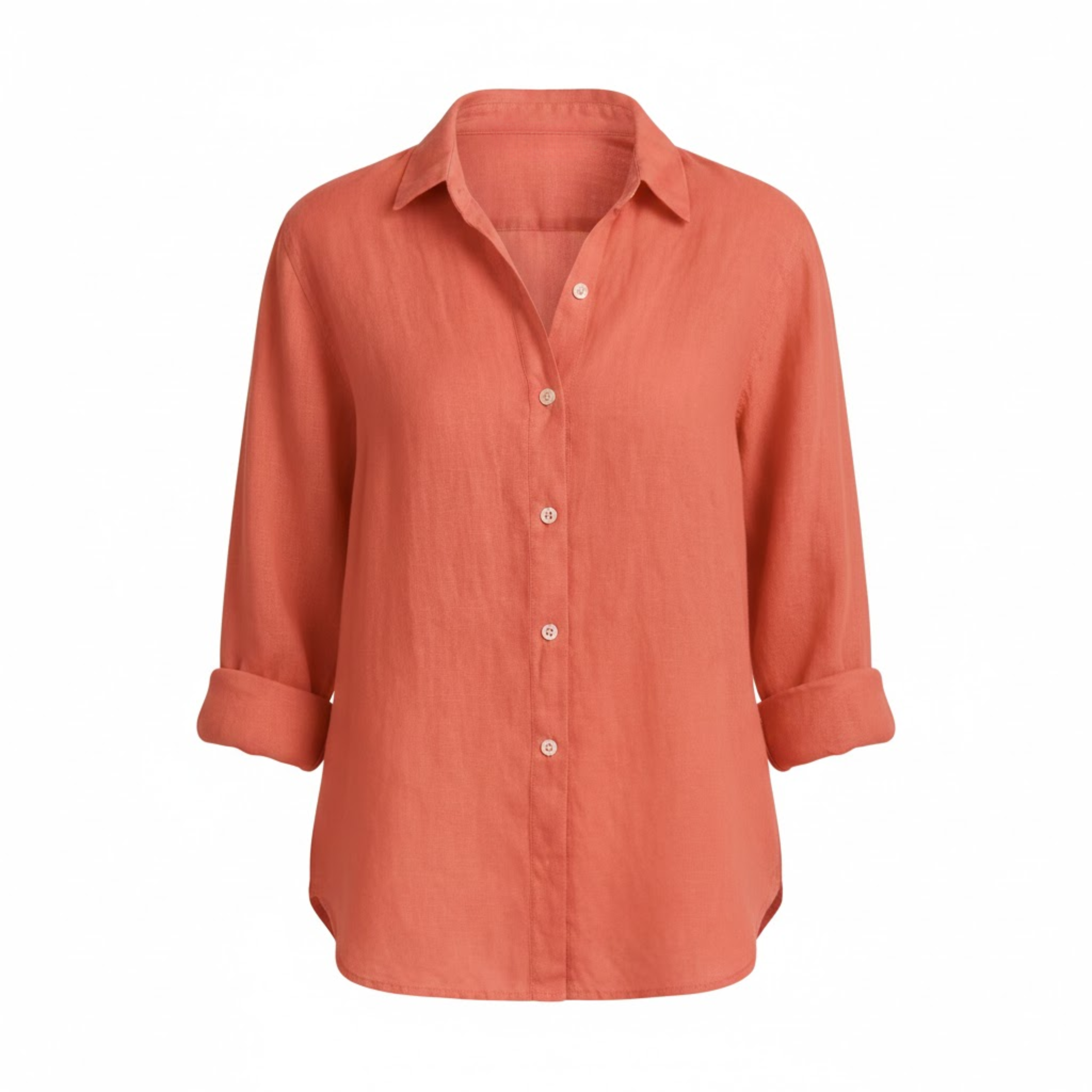 Women's Cotton Linen T-Shirt Half Sleeve Turn-Down Collar Loose Fit Casual Tee Top