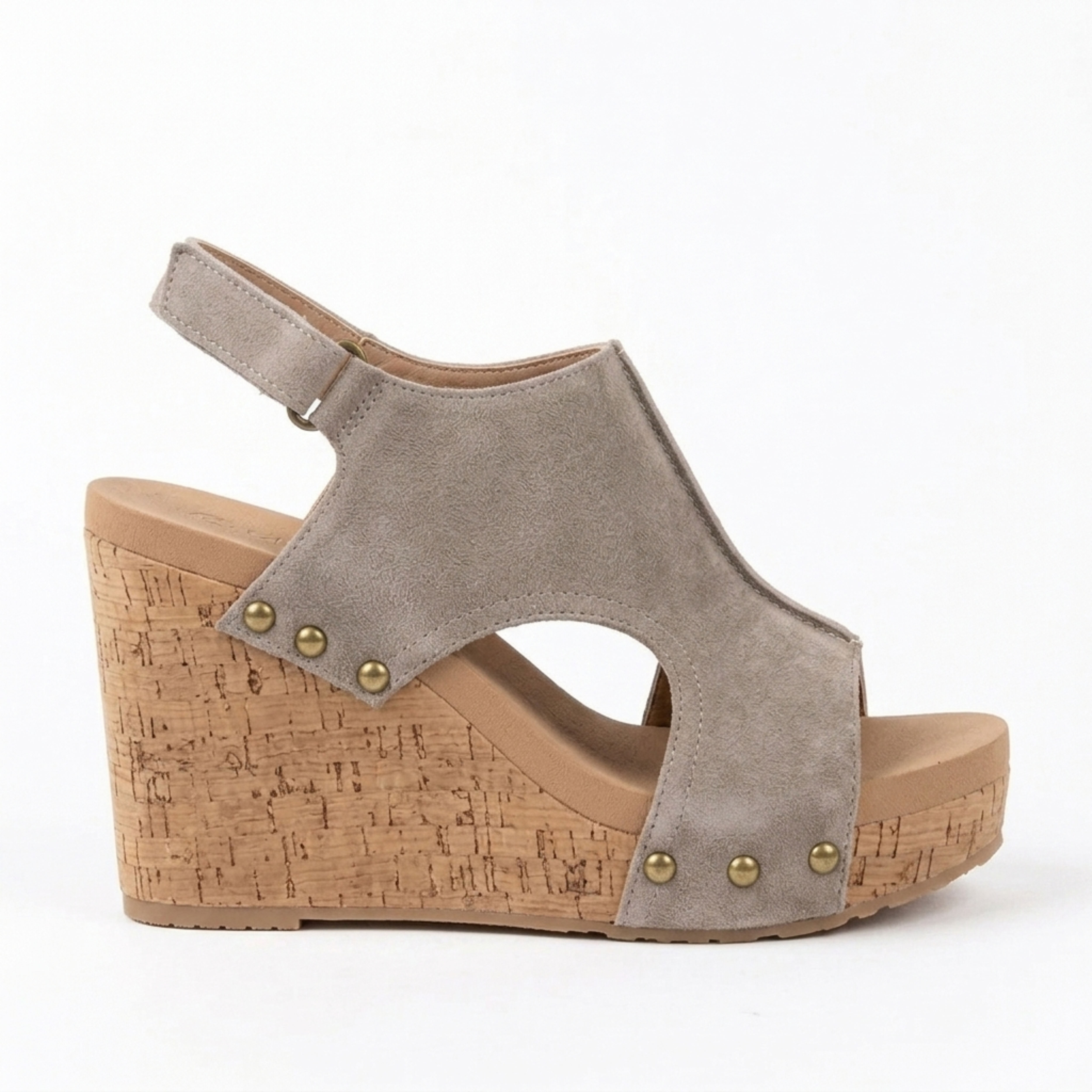 Women's platform wedge sandals — peep toe ankle strap — casual daily