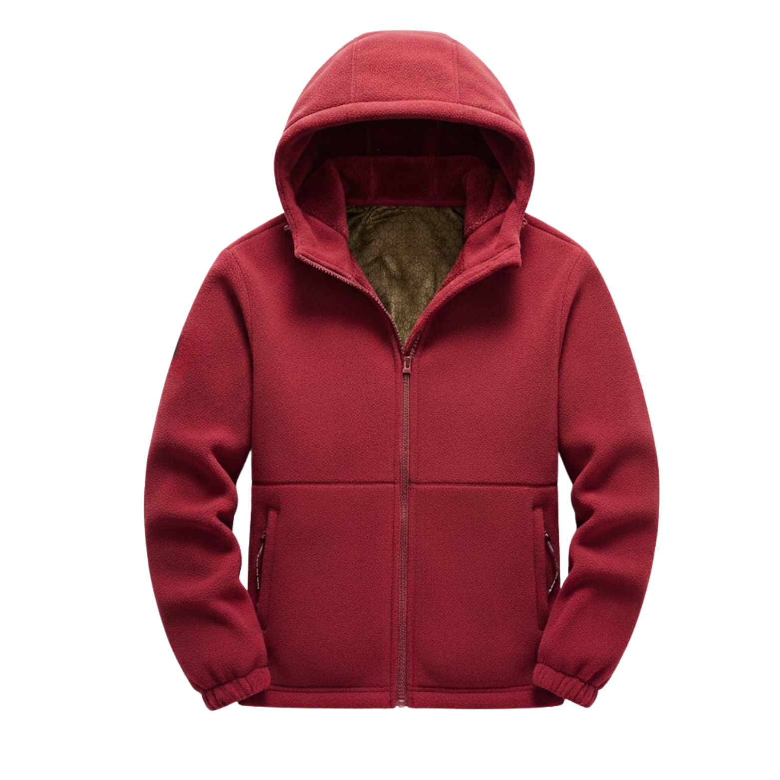 Men's Fleece Hooded Jacket Loose Fit Zipper Sherpa Outerwear Oversized Coat
