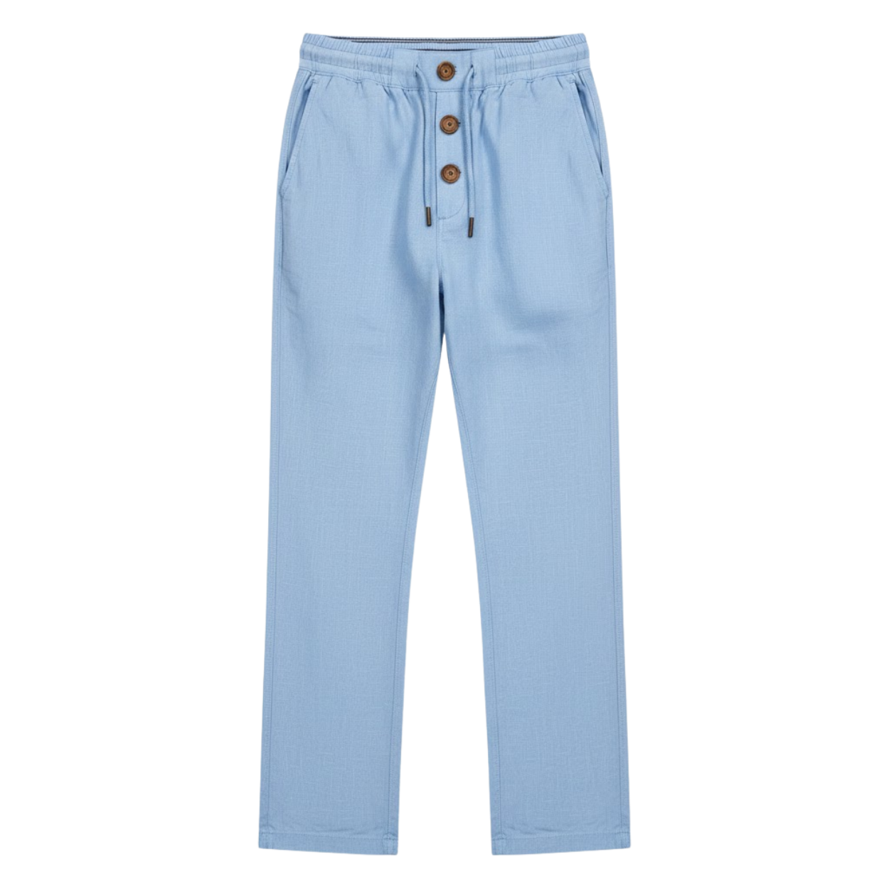 Men's Drawstring Linen Pants Elastic Waist Straight Leg Breathable Casual Trousers