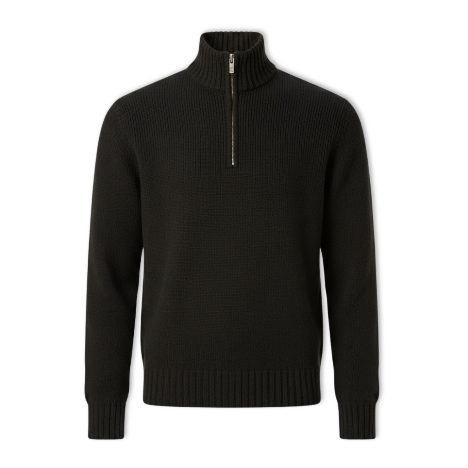 Mens Slim Fit Zip Up Mock Neck Turtlenecks Sweater Autumn Casual Long Sleeve Pullover