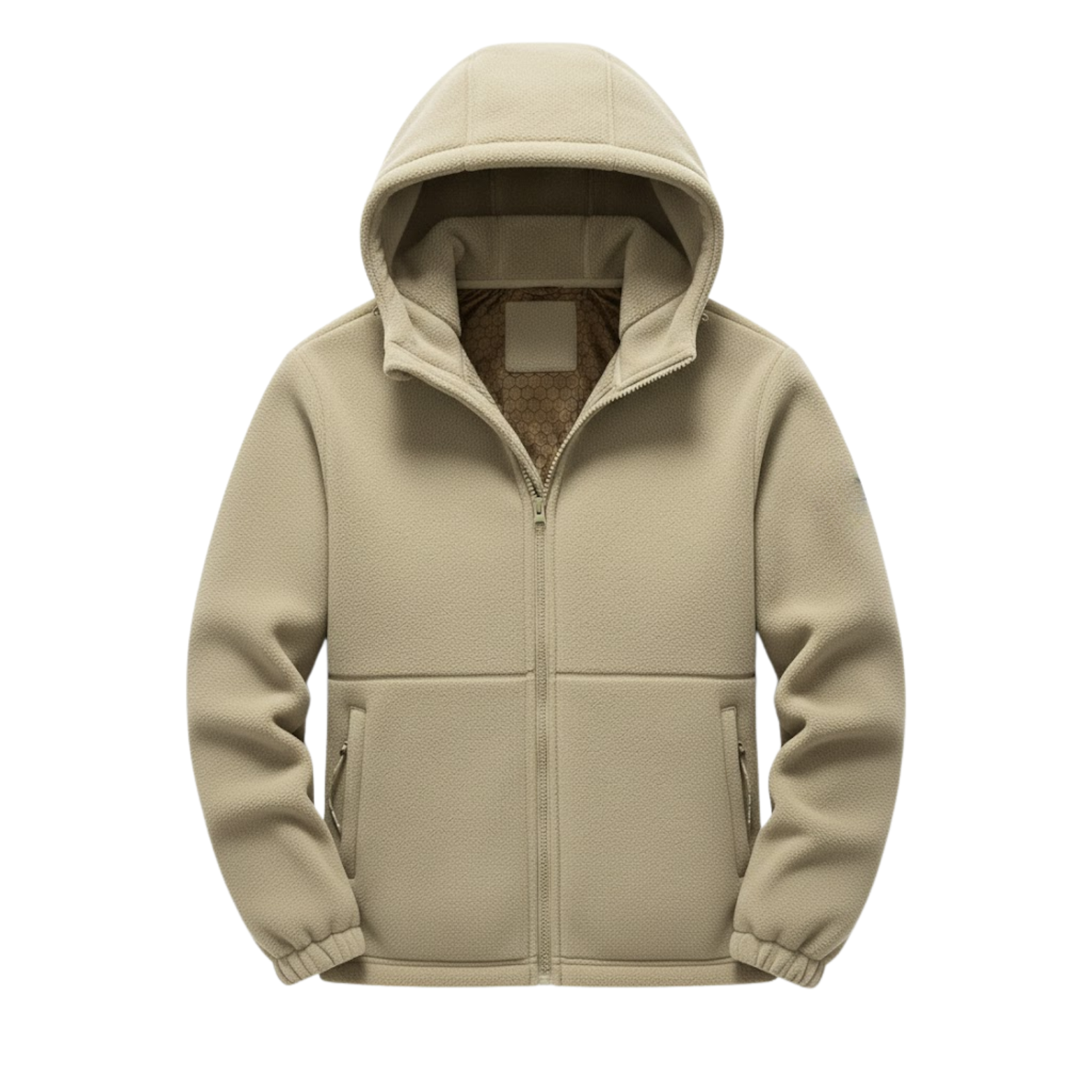 Men's Fleece Hooded Jacket Loose Fit Zipper Sherpa Outerwear Oversized Coat
