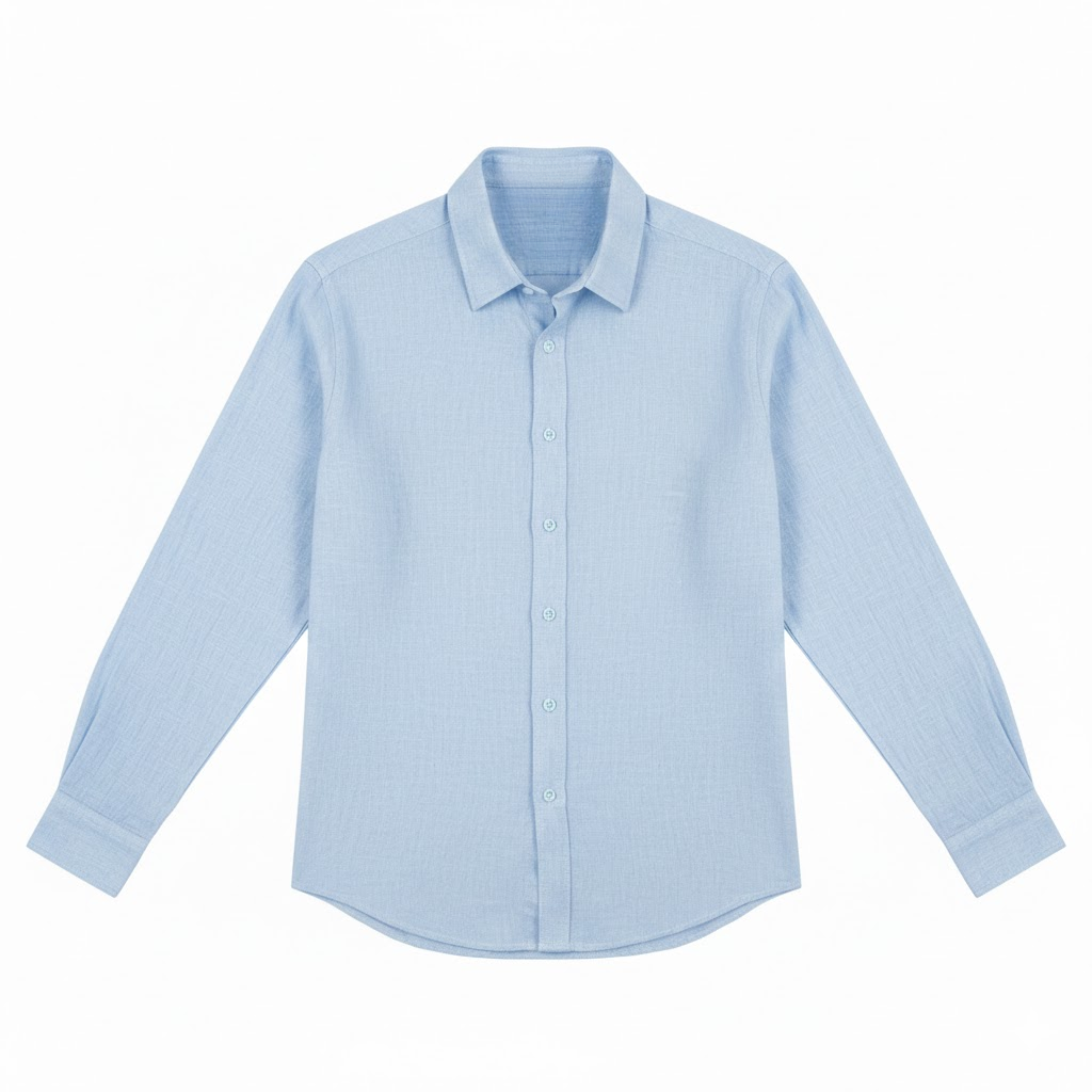 Men's Cotton Linen Shirt Long Sleeve Turn-Down Collar Casual Single Breasted Top