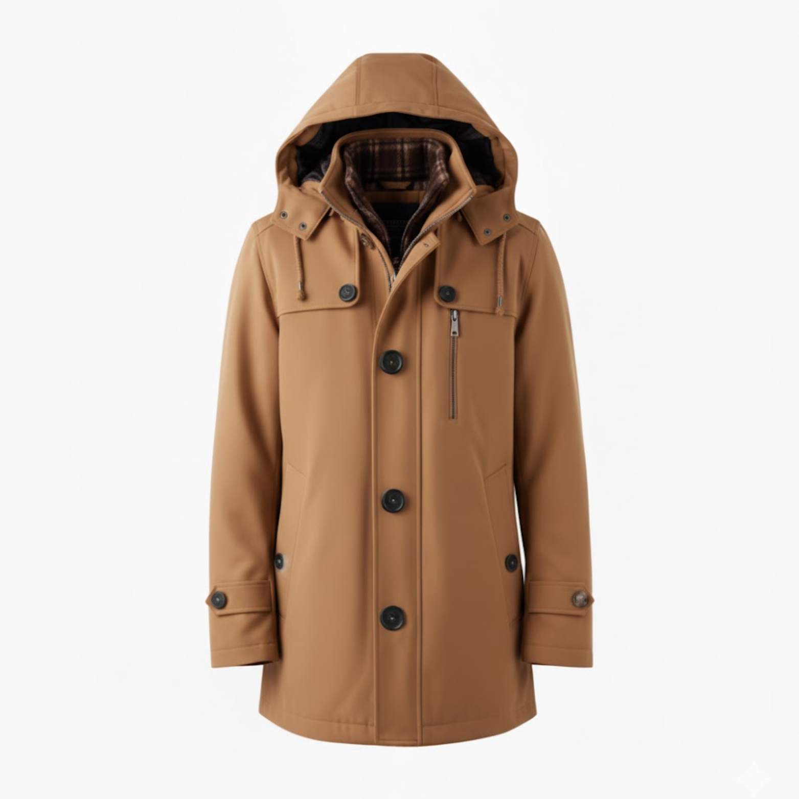 New Spring Autumn Men Long Jackets Hooded Casual Trench Coats High Quality Male Cotton