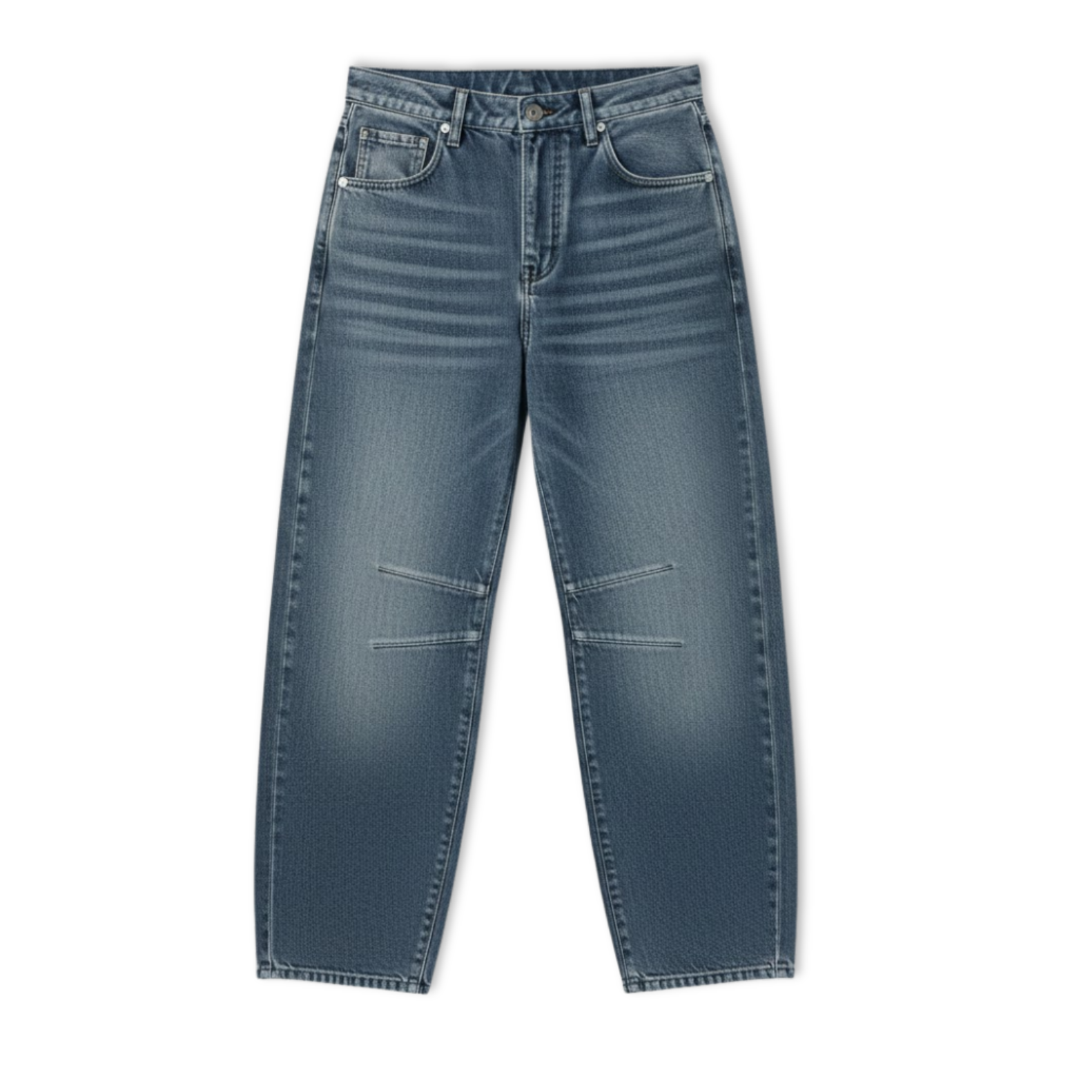 Women Vintage American Style Denim Jeans Splicing Straight Pants