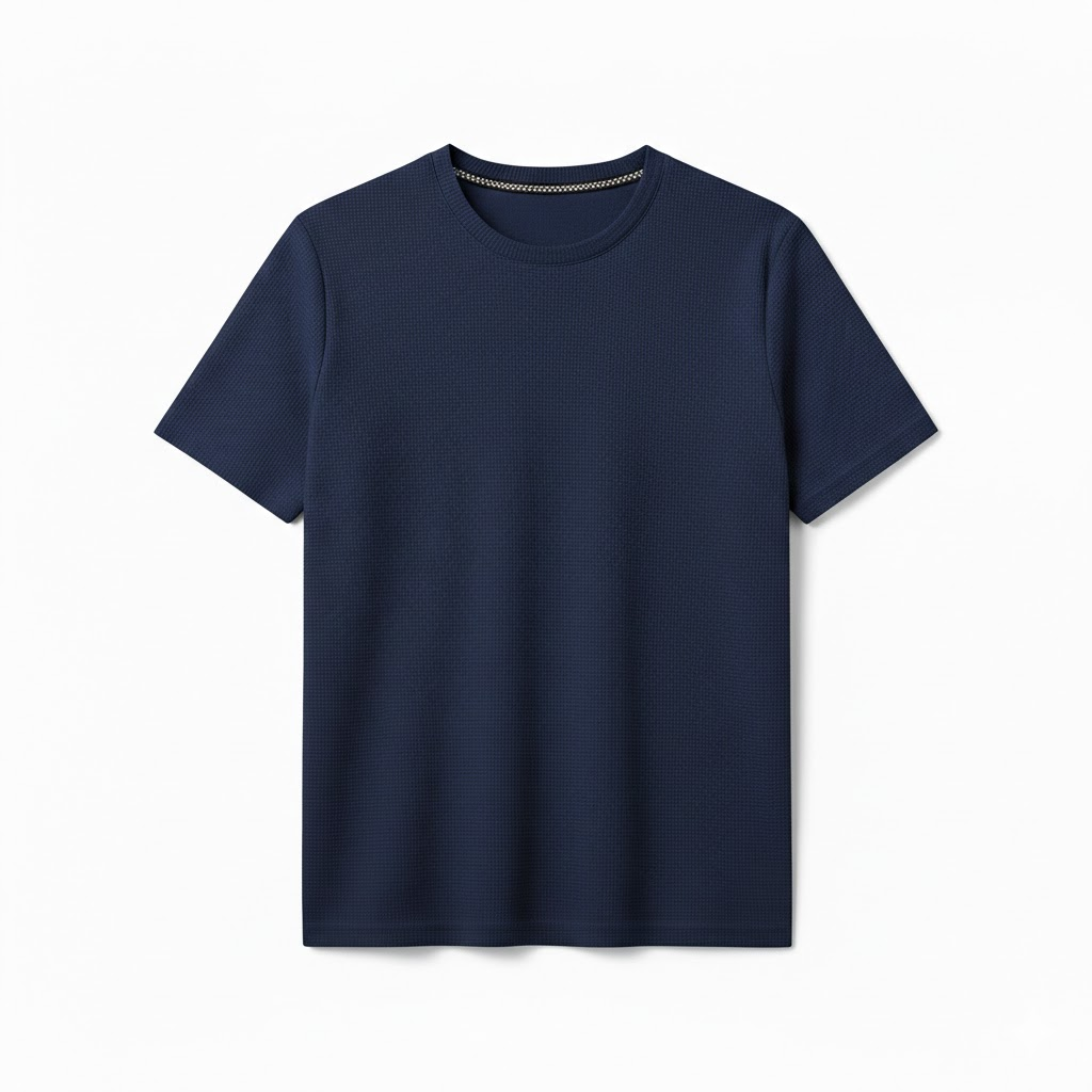 Men's Waffle Knit T-Shirt Short Sleeve Crew Neck Breathable Casual Pullover Top