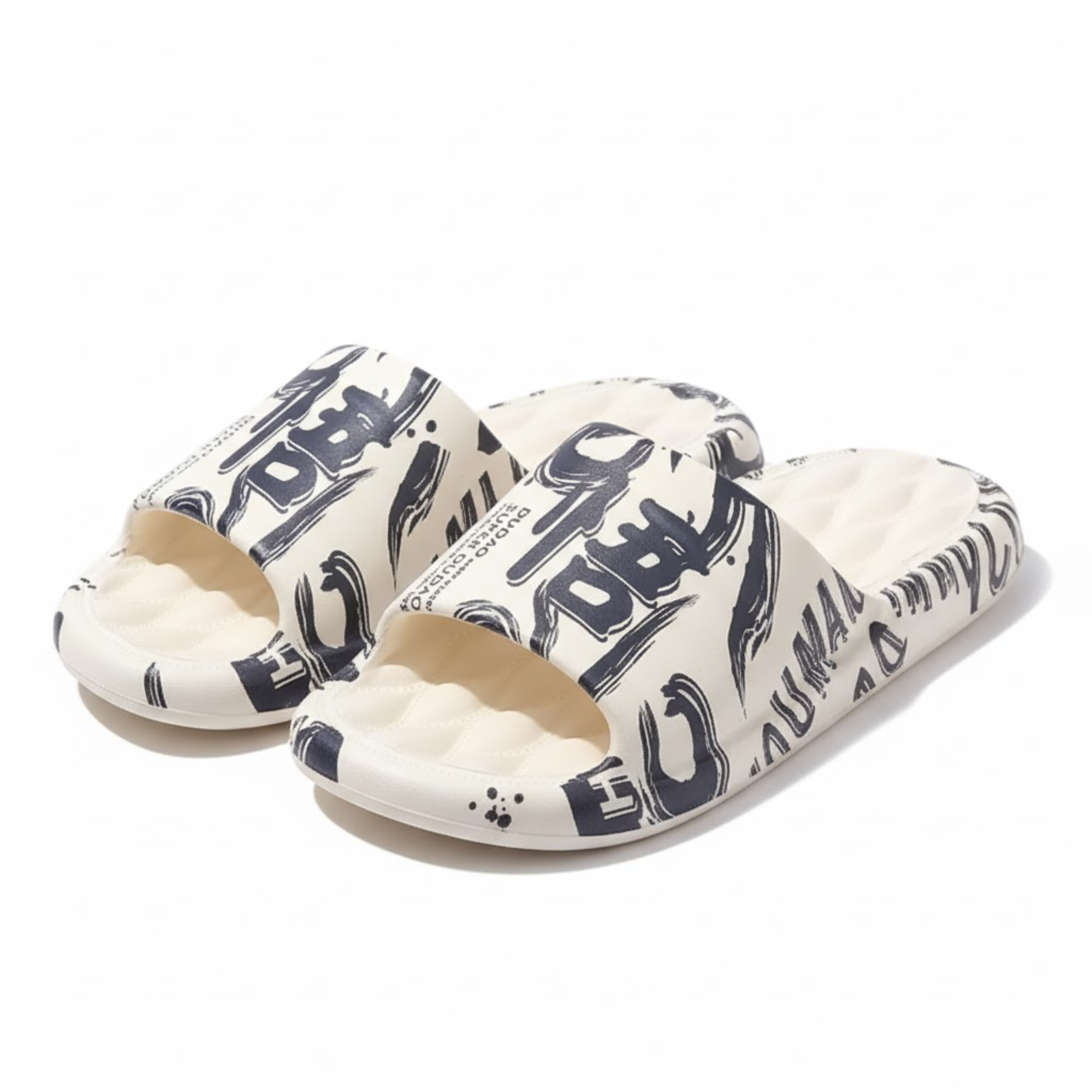 Men's Graffiti EVA Slides Non-Slip Waterproof Beach Sandals Indoor Outdoor Slippers