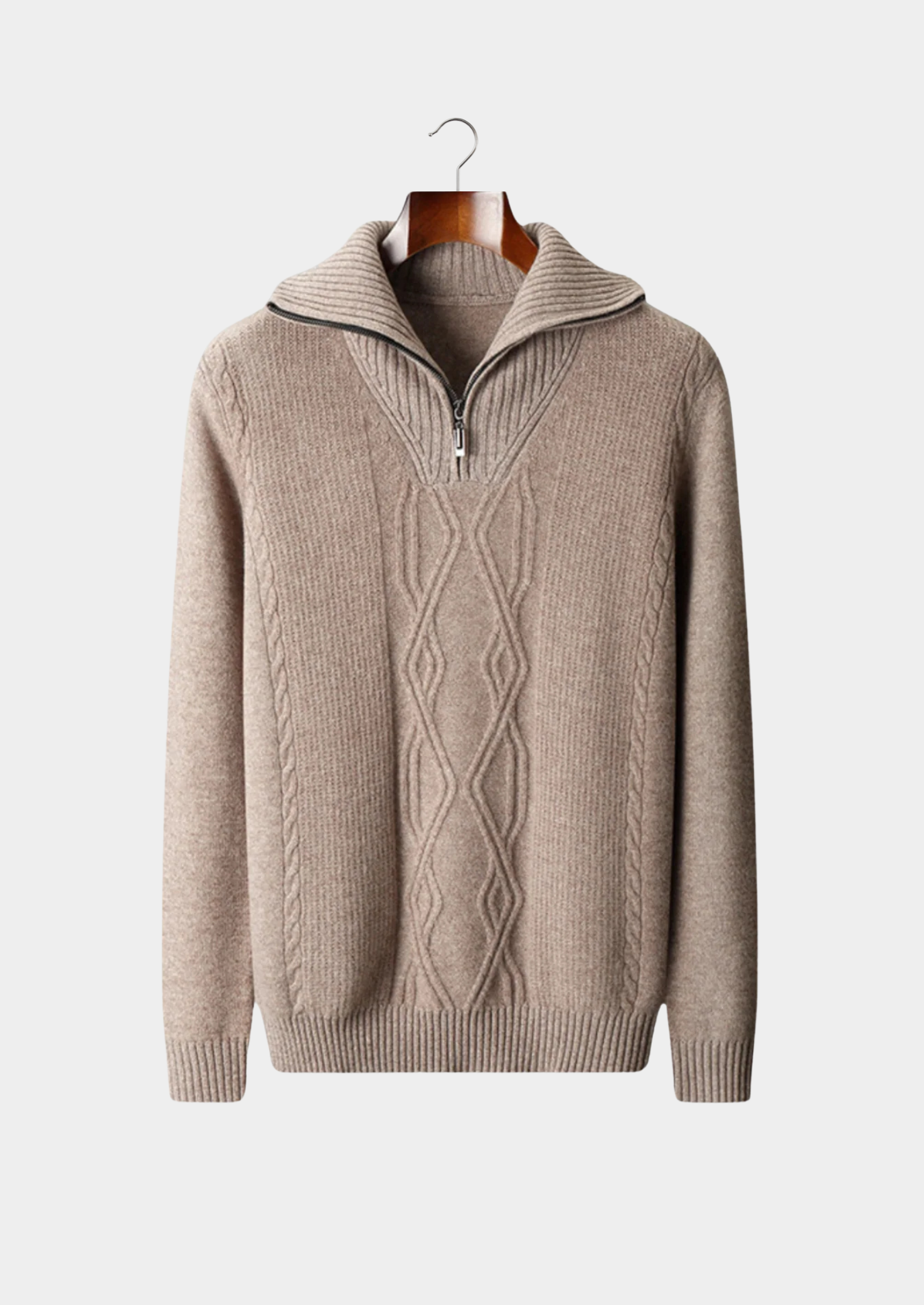 Veroux Mode | Men’s Pure Extra-Fine Merino Wool Half Zip Sweater