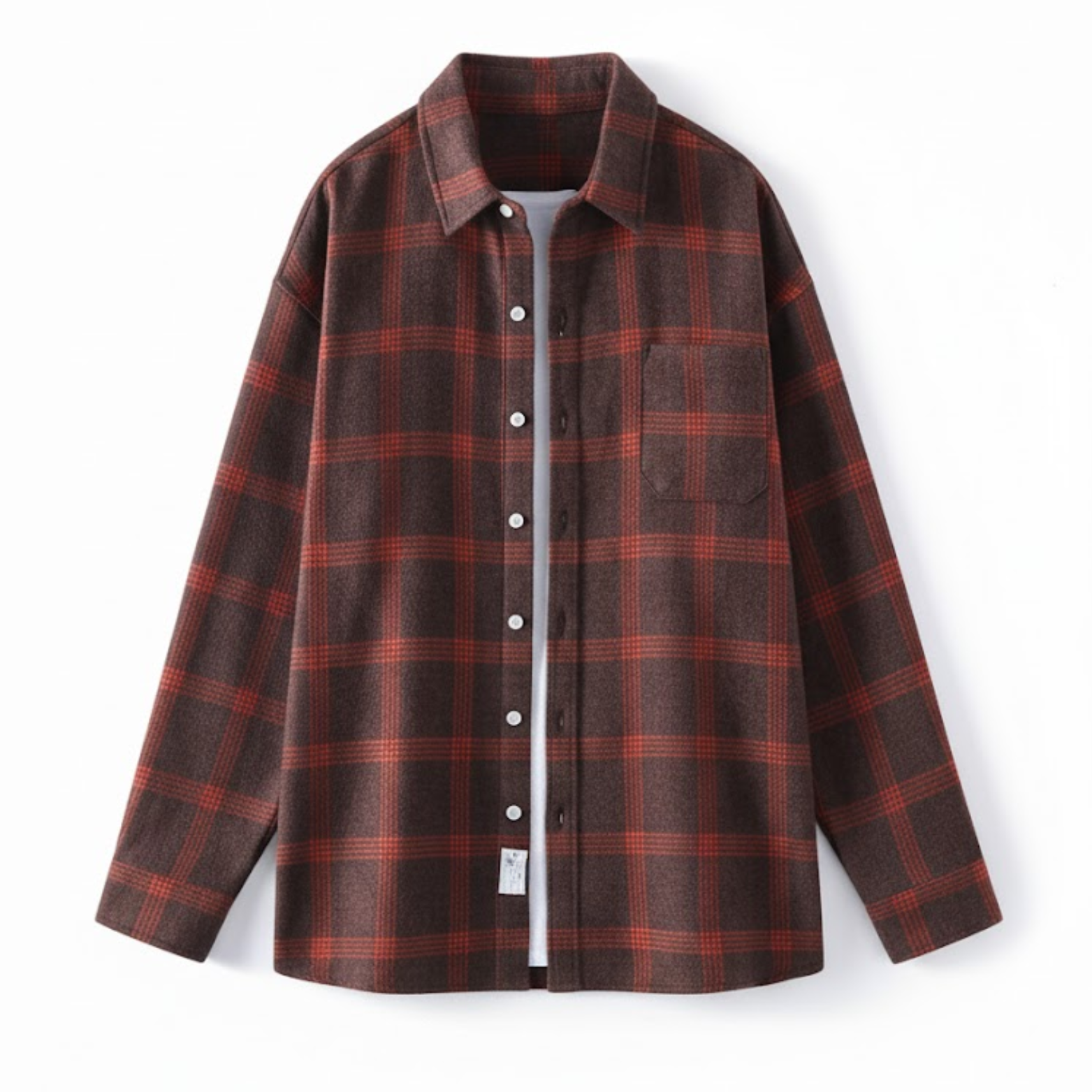 Men's Plaid Shirts Trendy and Casual Long-sleeved Shirt Jacket