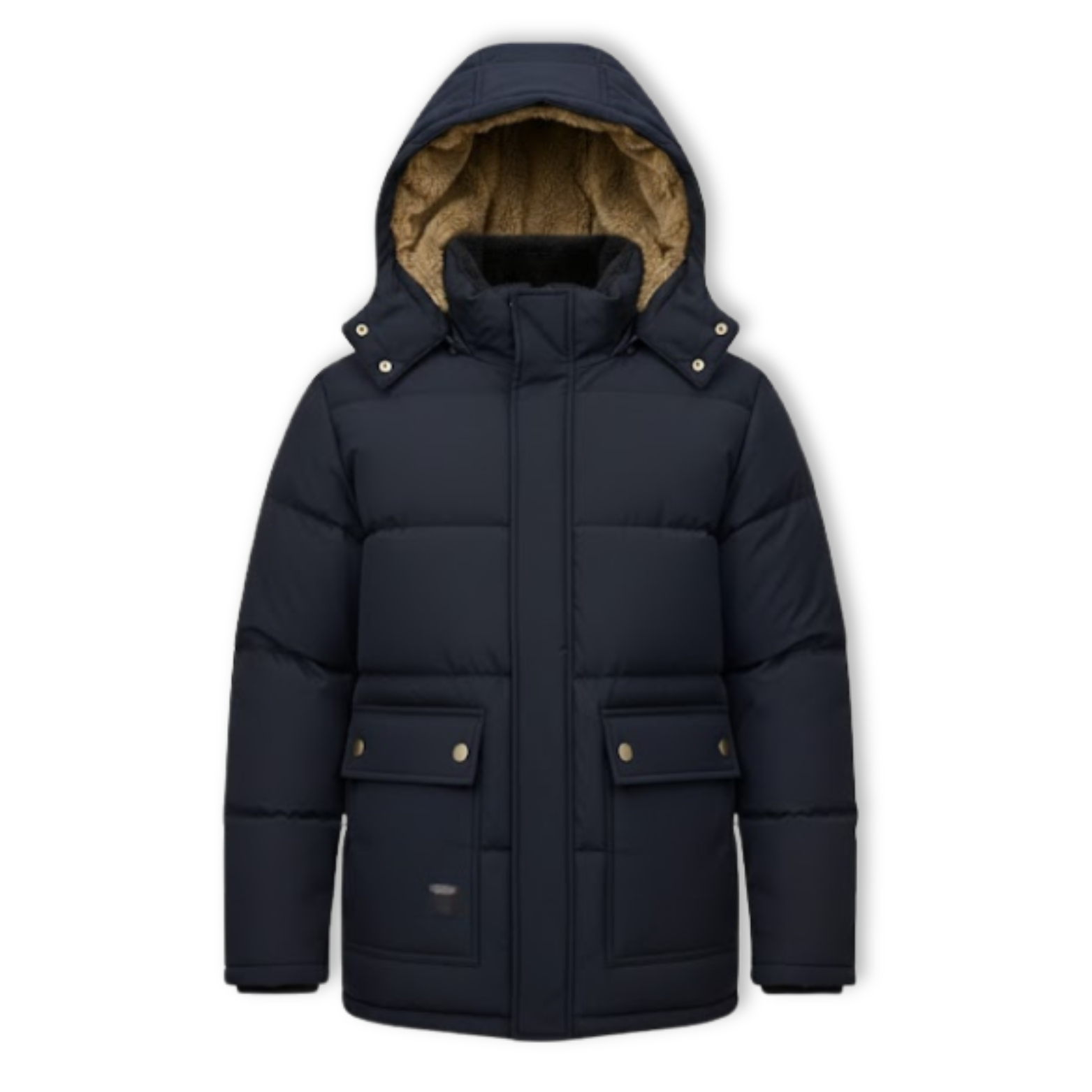 Men Winter Windproof Fleece Warm Thick Jacket Parkas Coat Fashion Hooded Fur Collar