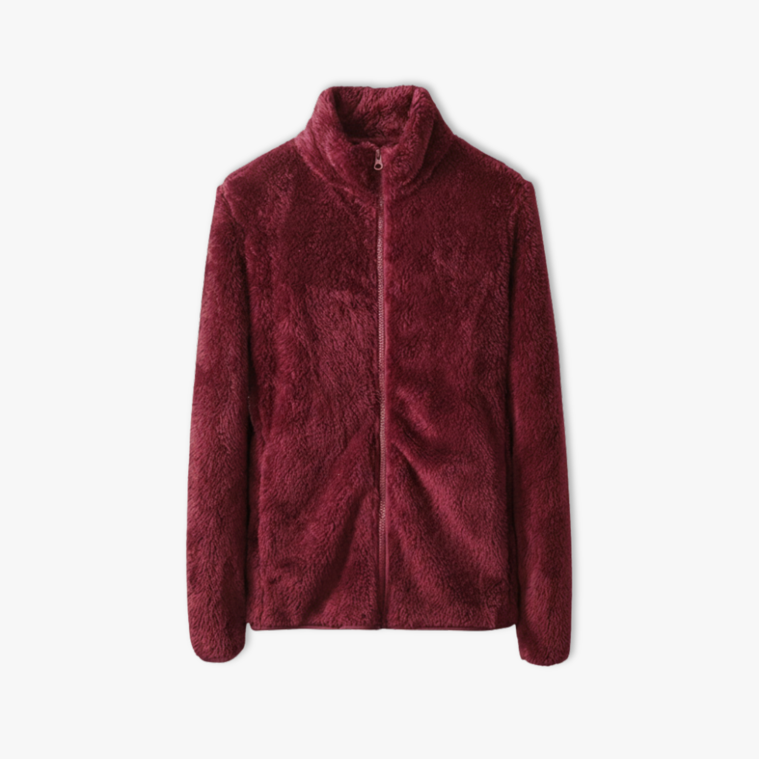 Women's Thickened Coral Fleece Jacket High Collar Full Zip Cardigan Sweatshirt