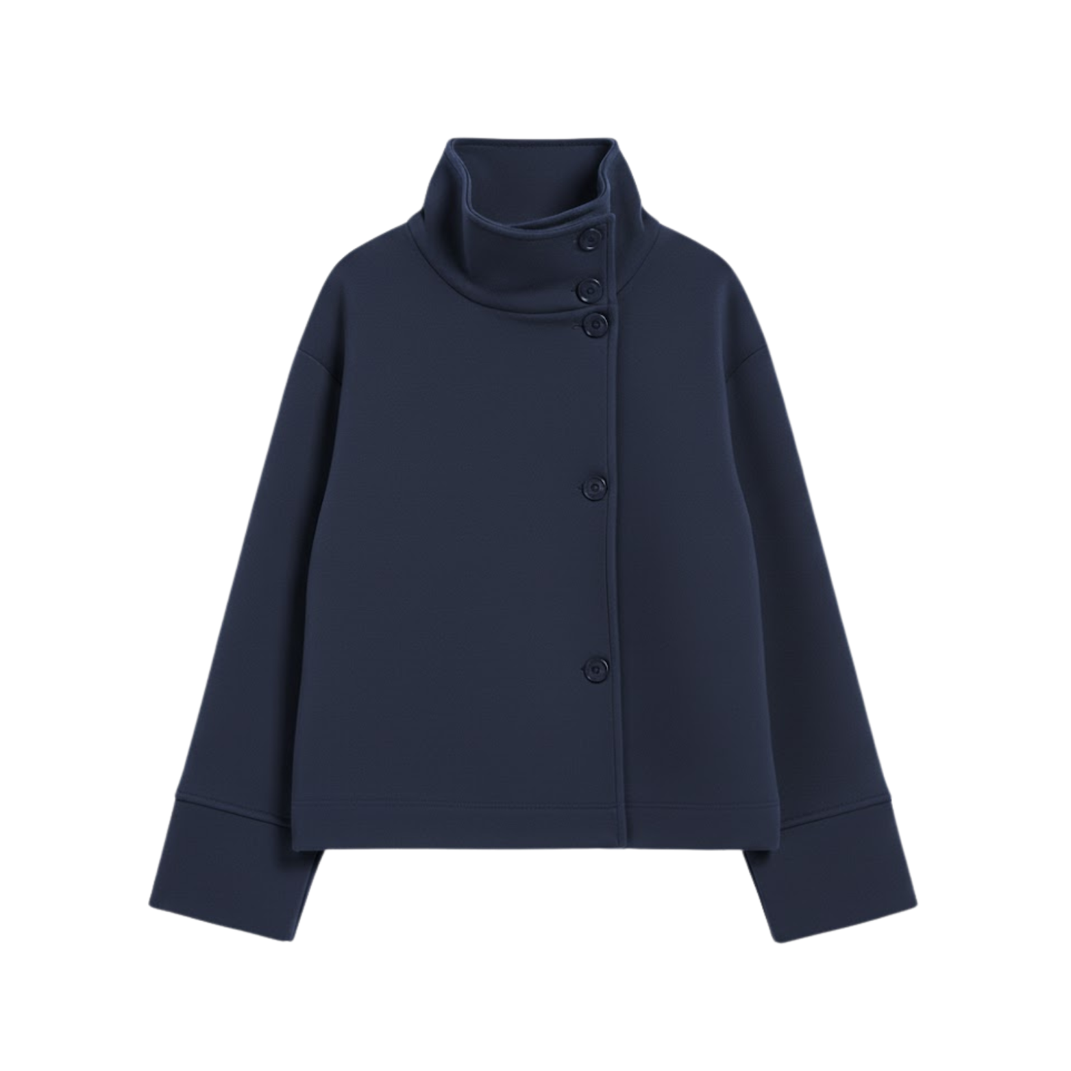 Women's Loose Woolen Stand Collar Jacket Single Breasted Long Sleeve Streetwear Coat