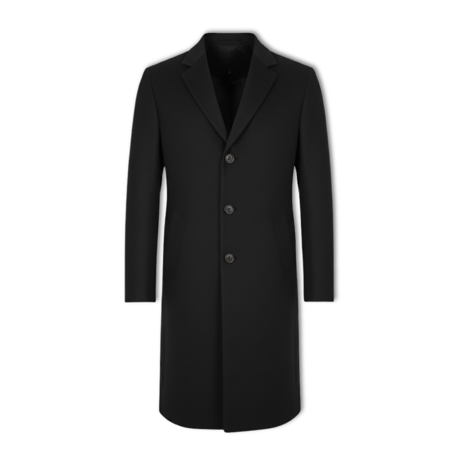 Long Cotton Coat Wool Blend Pure Color Slim Windbreaker Jacket