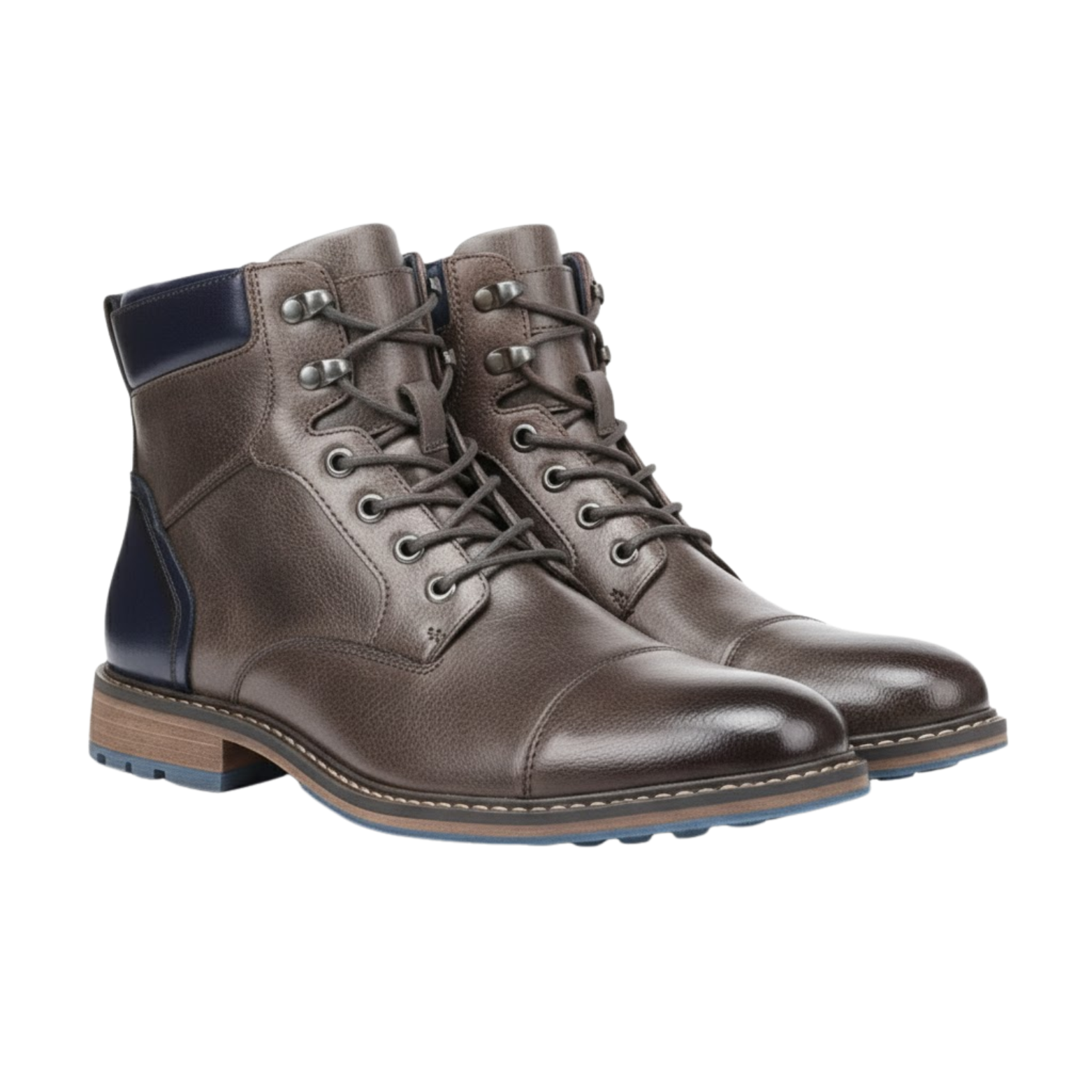 Men's Microfiber Ankle Boots Retro Side Zip Casual Fashion Shoes Rubber Sole