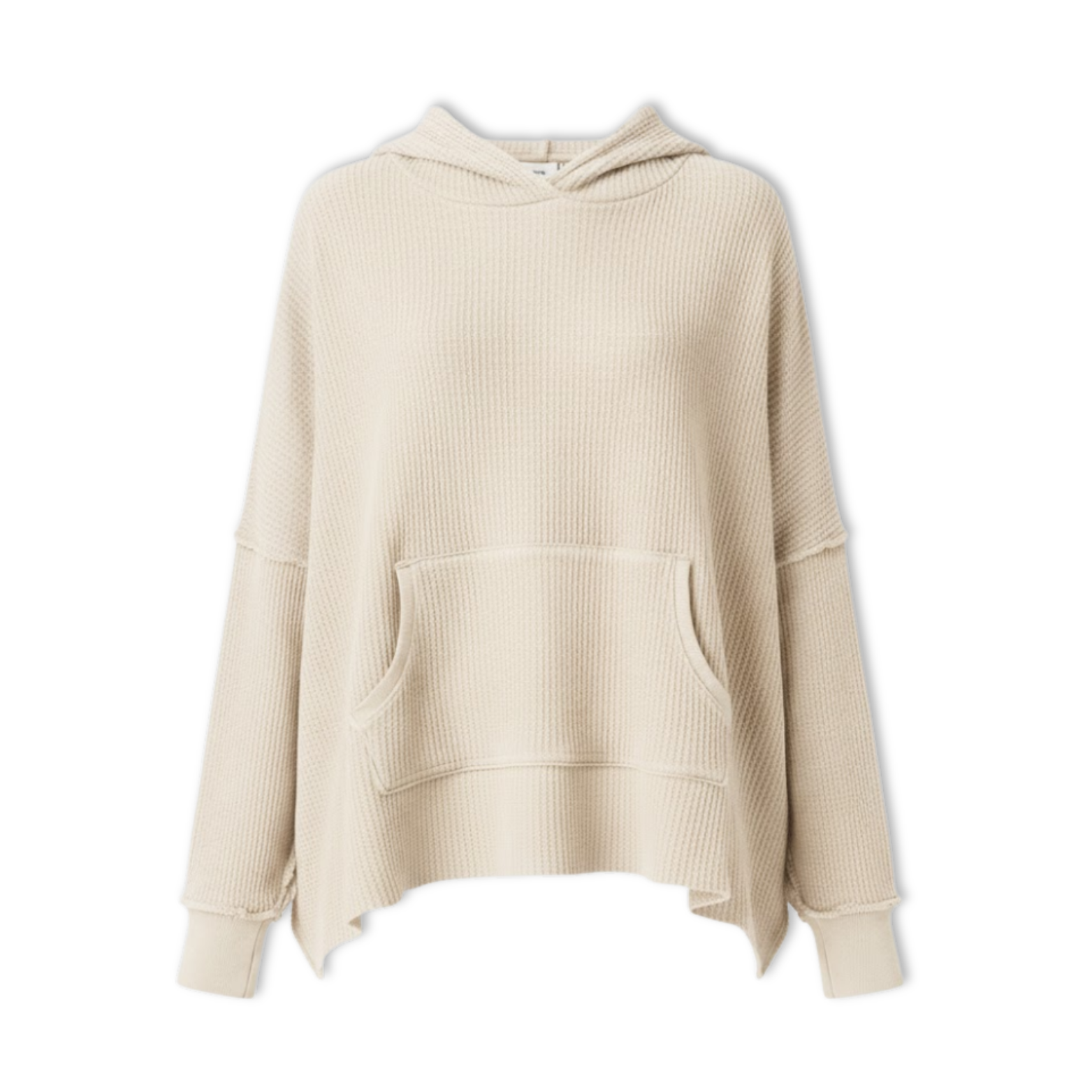 New Waffle Oversized Hoodies Women Long Sleeve Patchwork Jogger Sweatshirt