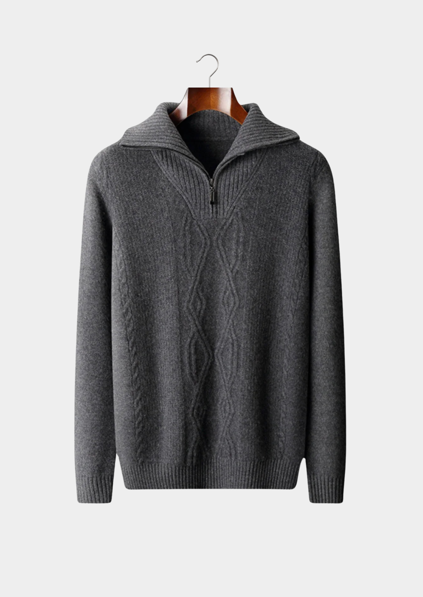 Veroux Mode | Men’s Pure Extra-Fine Merino Wool Half Zip Sweater