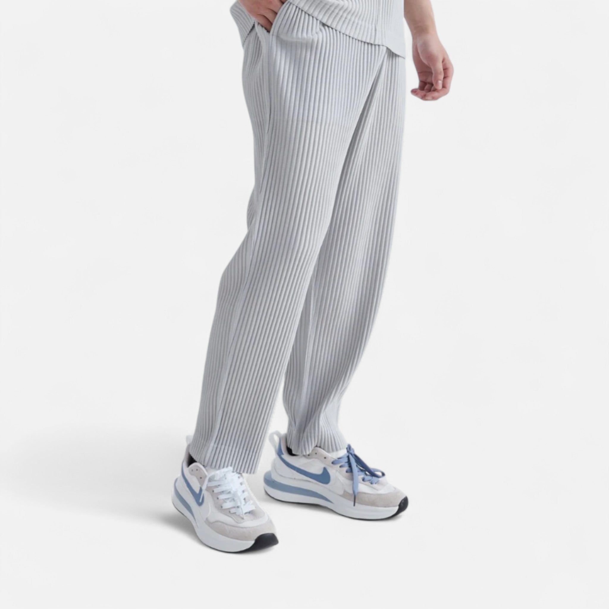 Veroux Mode | Men’s Ribbed Cotton Trousers – Textured Comfort, Elevated Everyday Style