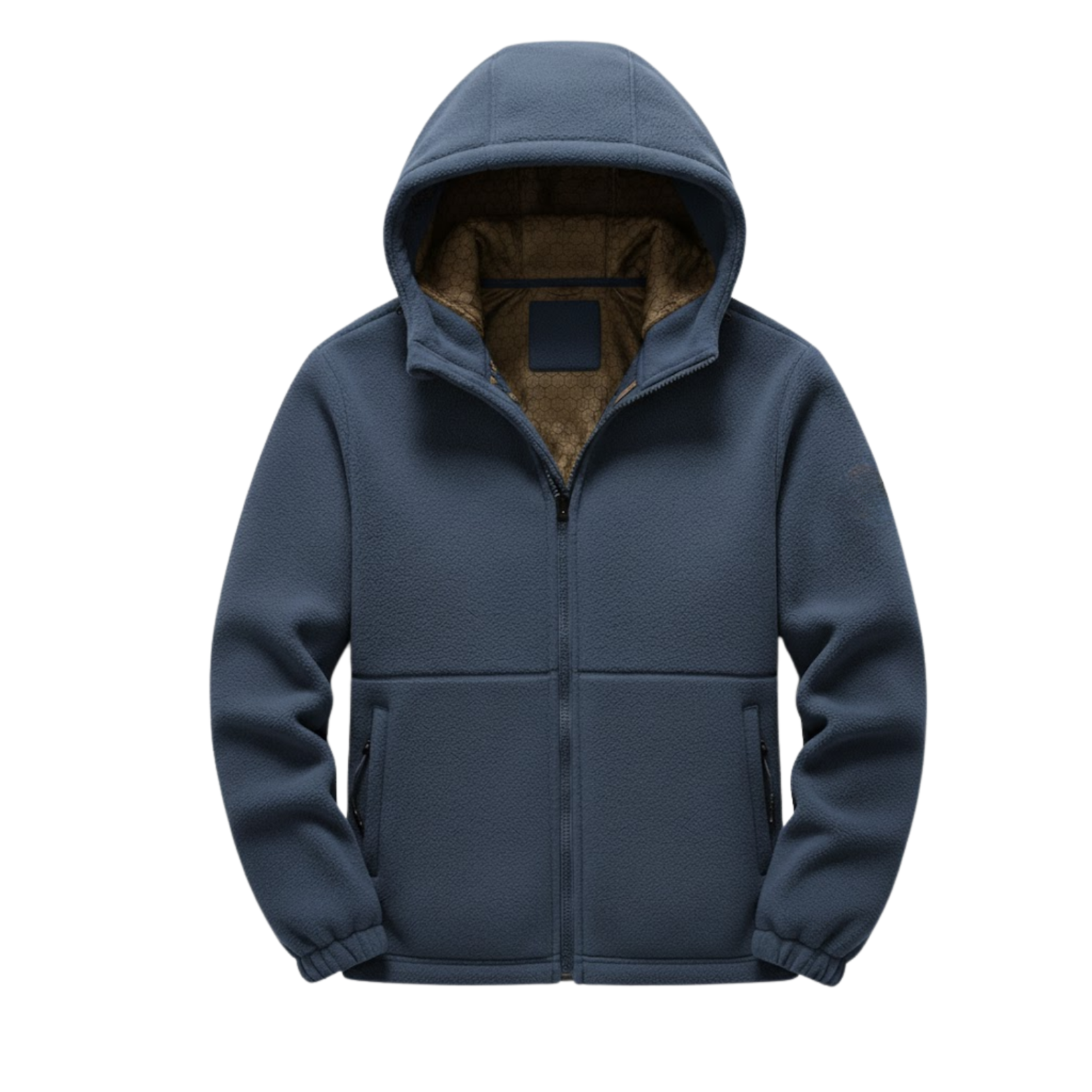 Men's Fleece Hooded Jacket Loose Fit Zipper Sherpa Outerwear Oversized Coat