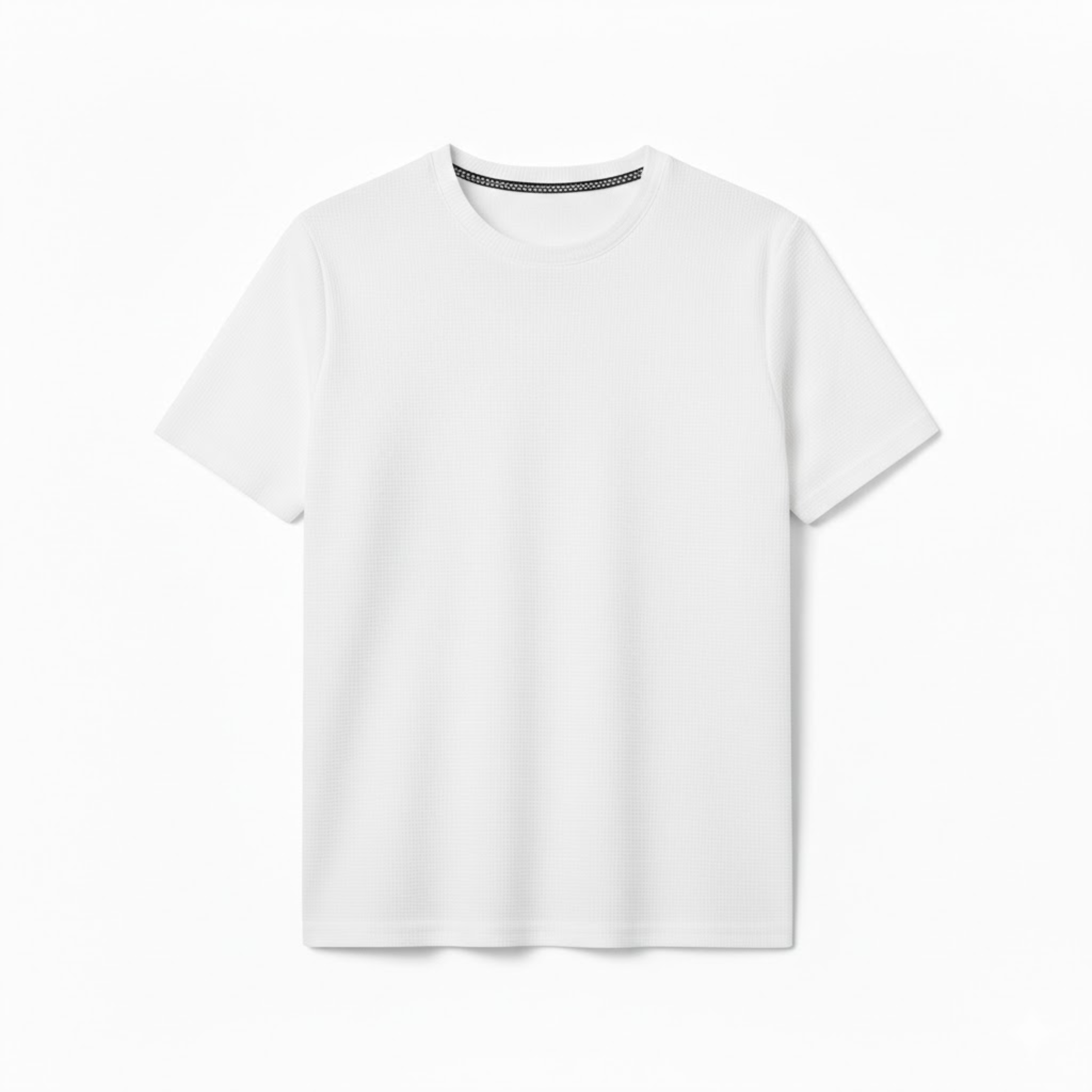 Men's Waffle Knit T-Shirt Short Sleeve Crew Neck Breathable Casual Pullover Top