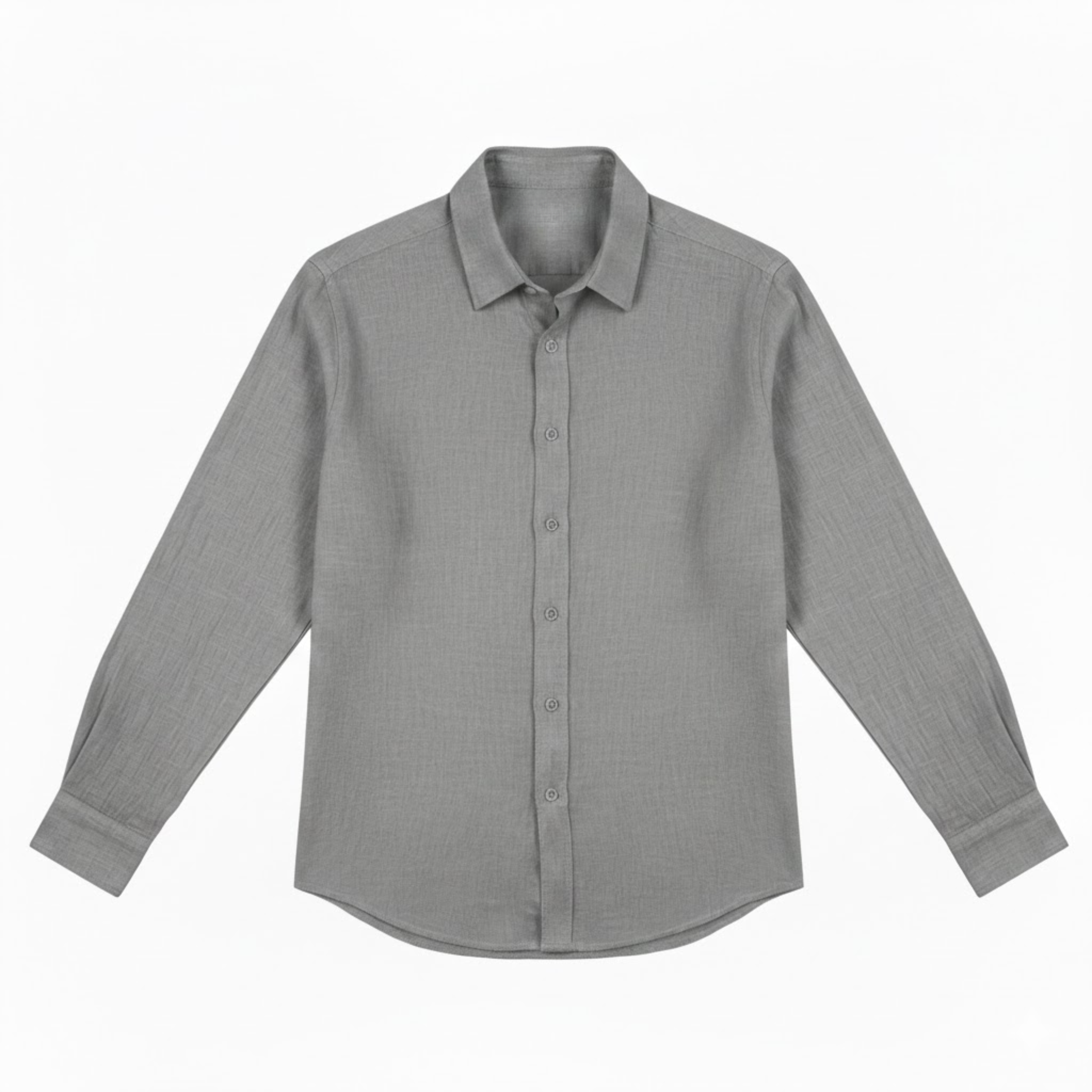 Men's Cotton Linen Shirt Long Sleeve Turn-Down Collar Casual Single Breasted Top