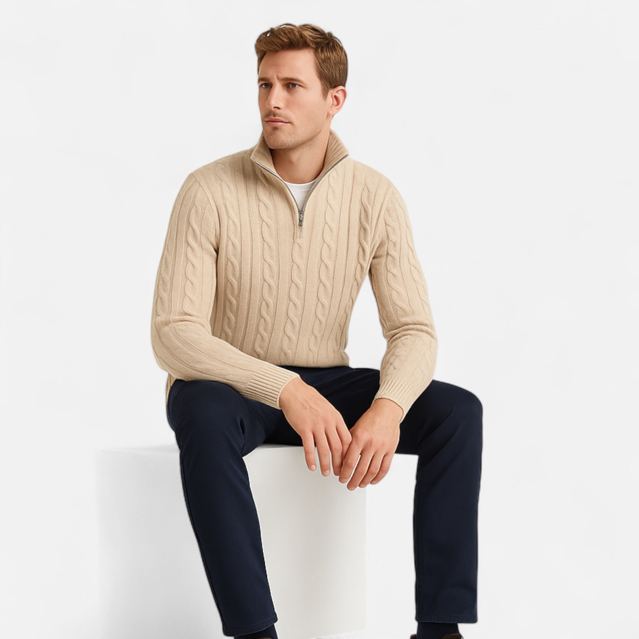 Veroux Mode | Men’s Luxe Cotton Zip Knit
