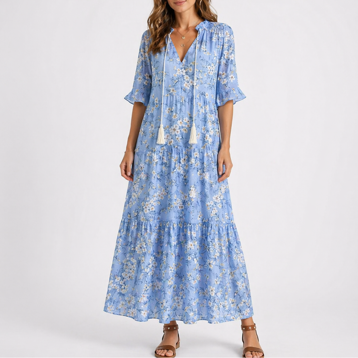 Midi Floral Print Dress