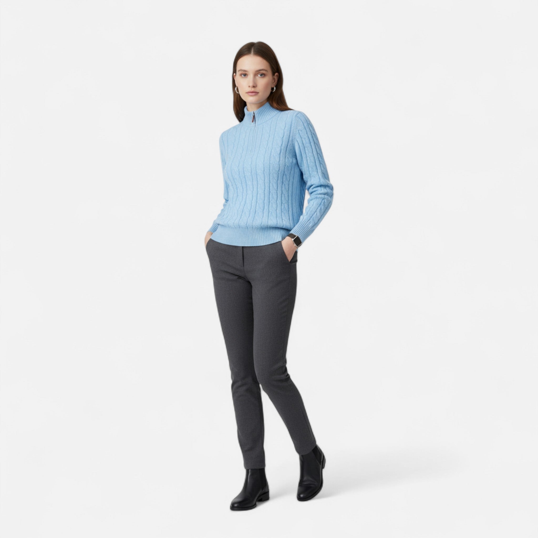 Veroux Mode | Women’s Half Zip Sweater – Verbier Alpine Elegance