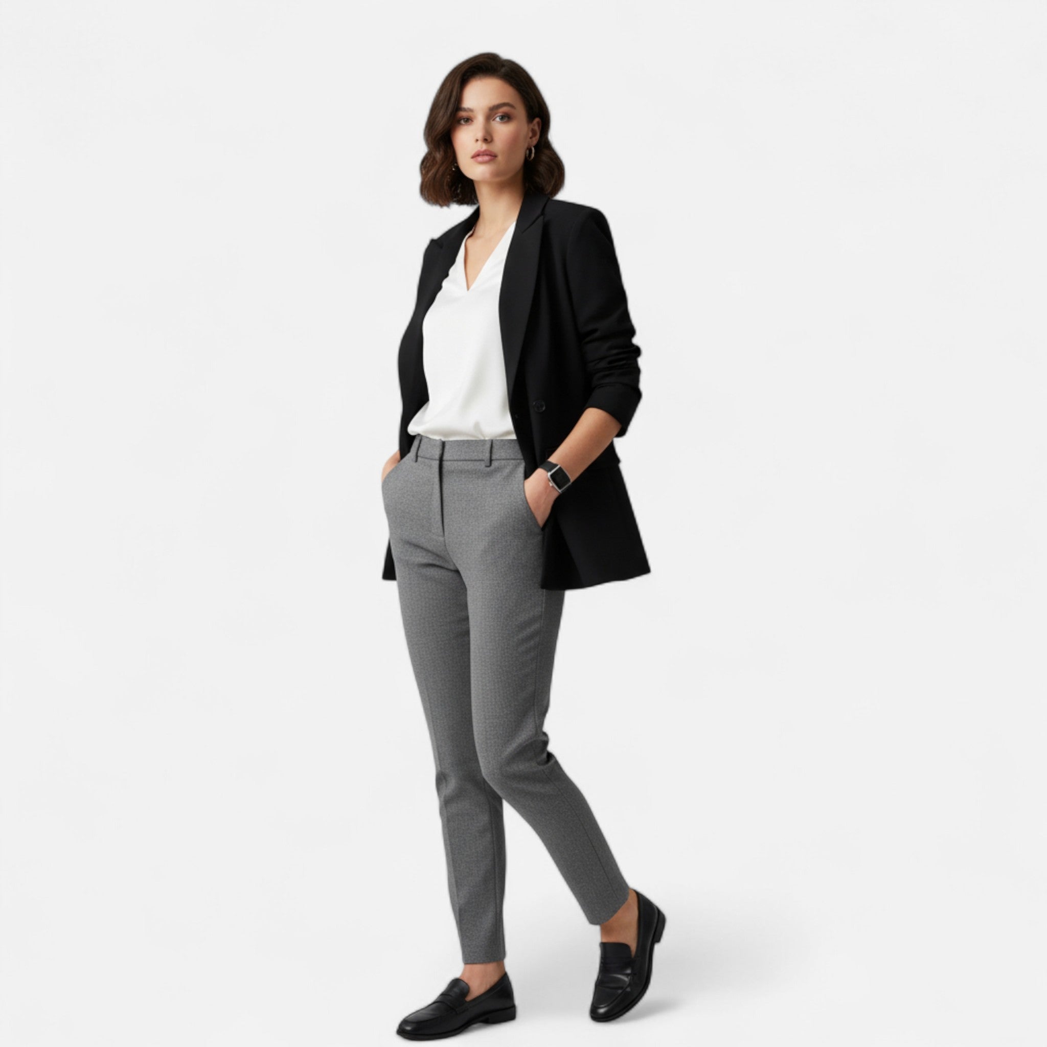 Veroux Mode | Women’s Blazer – Double-Breasted Closure & Timeless Lapels