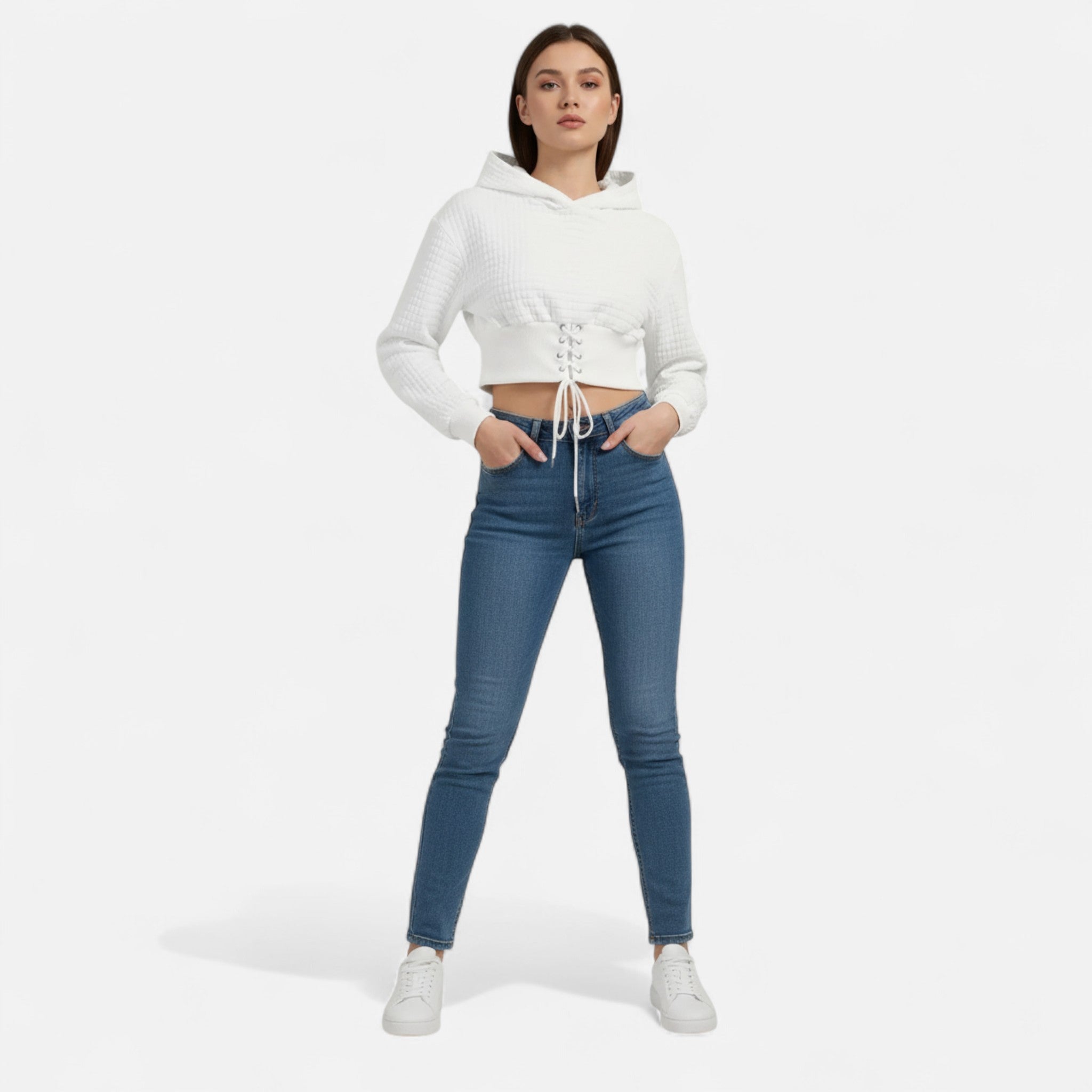 Veroux Mode | Women’s Elegant Long Sleeve Crop Hoodie