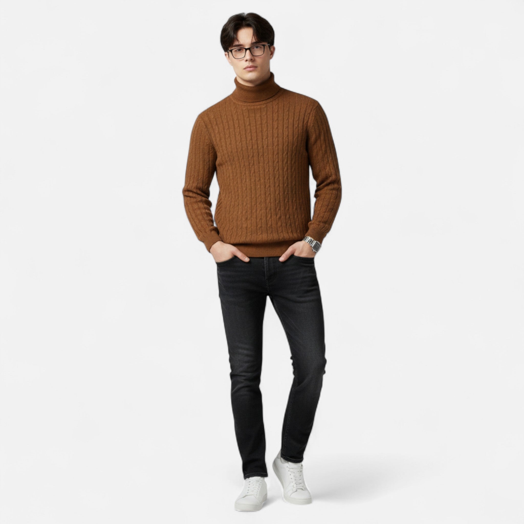 Veroux Mode | Men’s Wool High-Neck Sweater