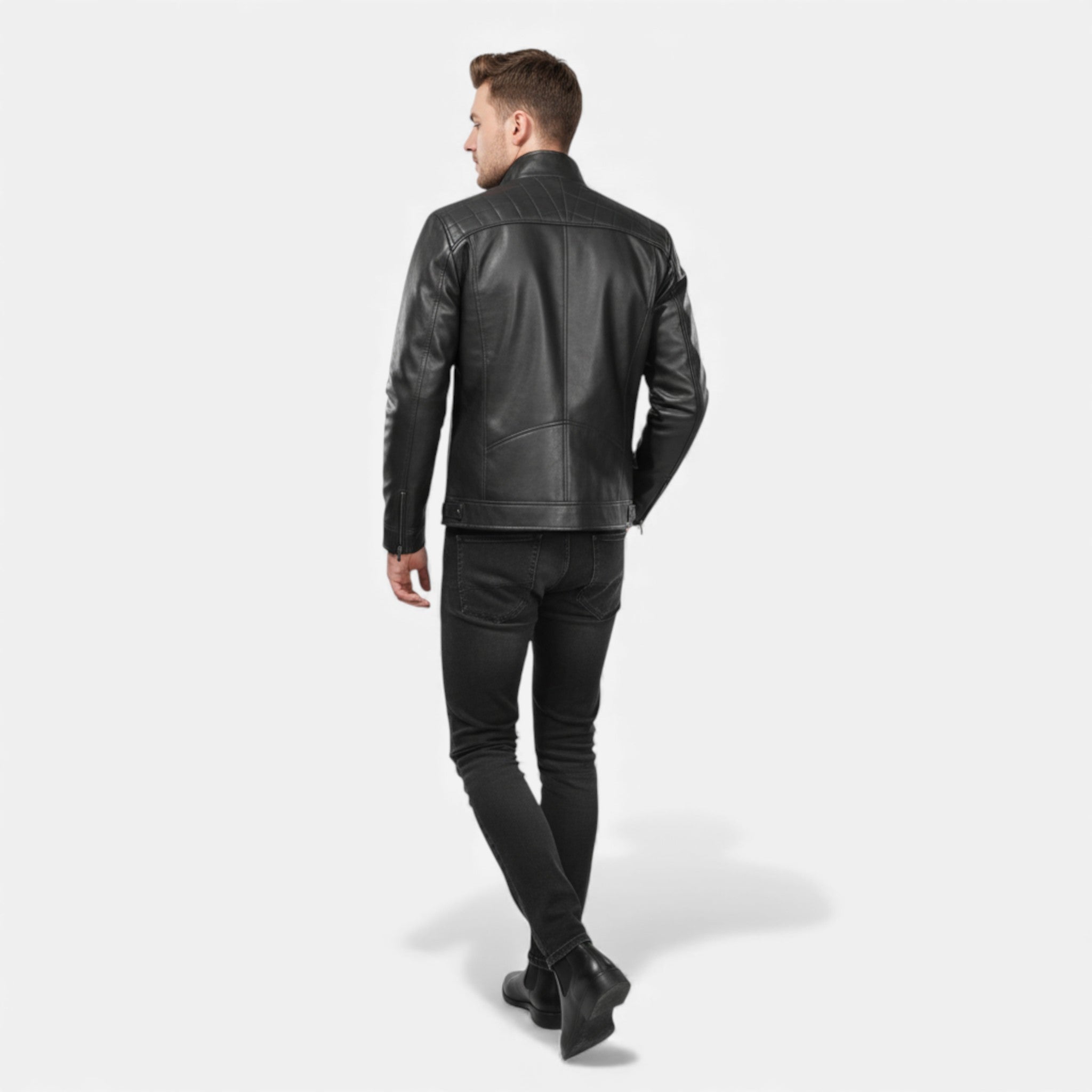 Veroux Mode | Men’s Leather Biker Jacket – Cornelius Edition