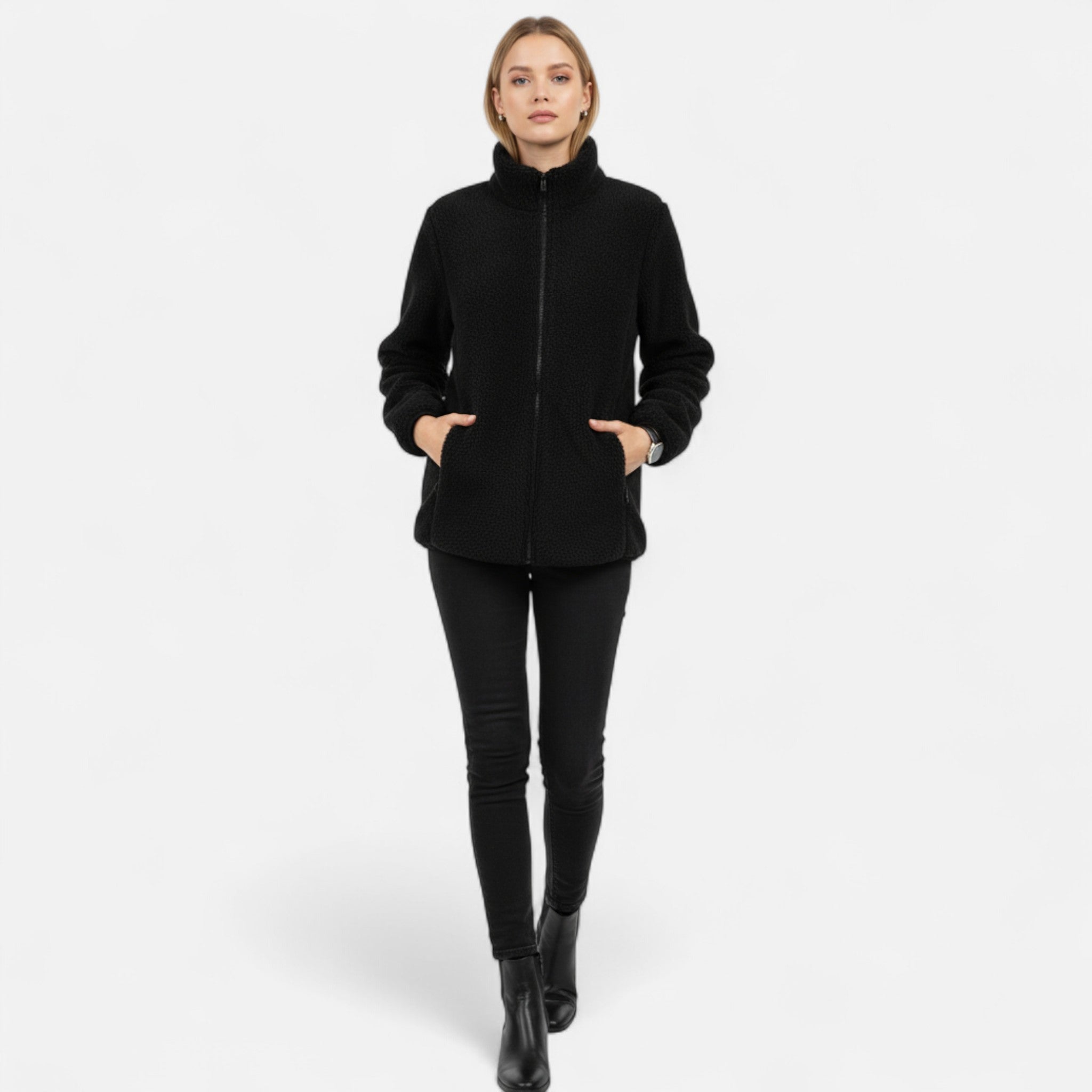 Veroux Mode | Women’s Zip-Up Teddy Coat