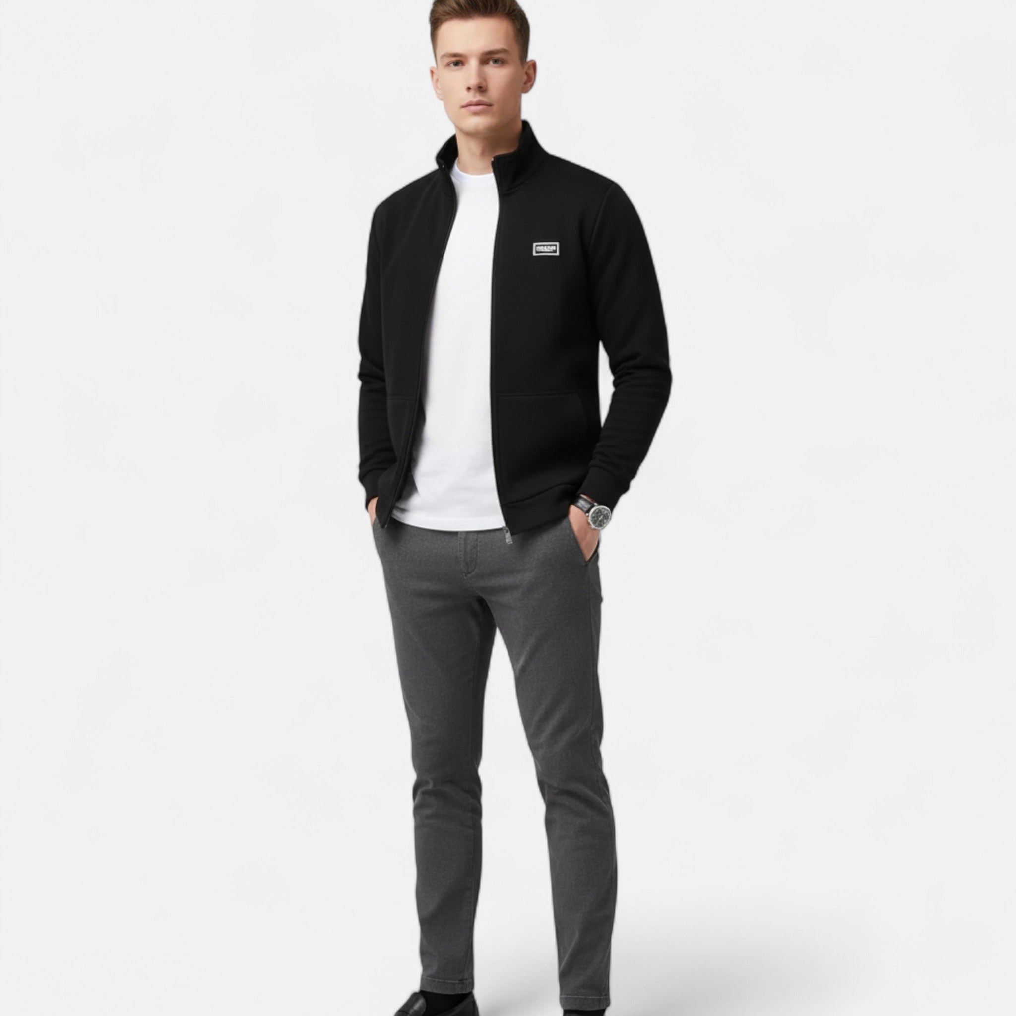 Veroux Mode | Men’s High-Neck Zip Jacket