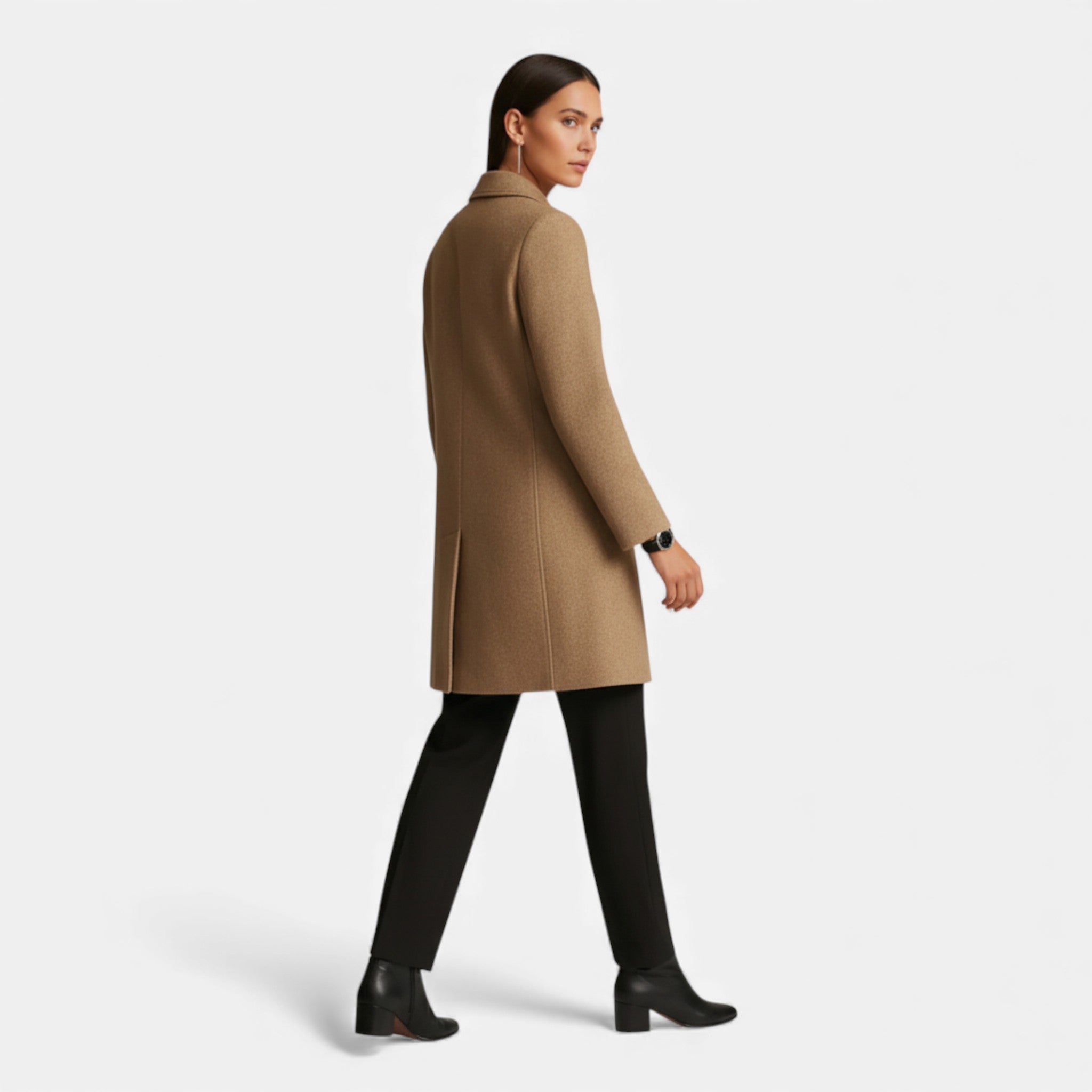 Veroux Mode | Women’s Lapel Coat – Tweed Heritage Elegance