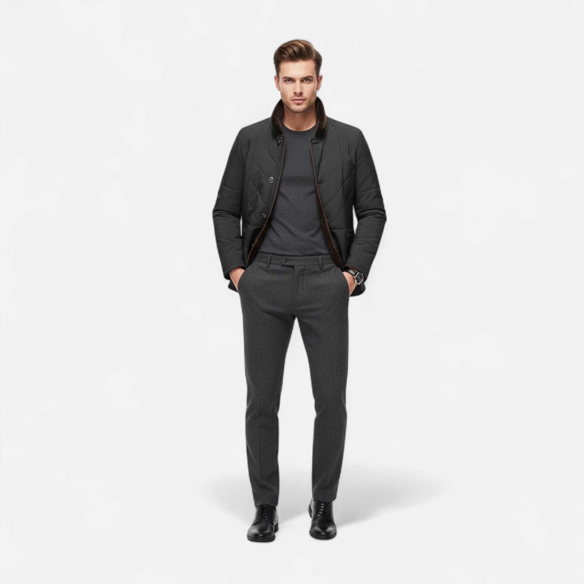 Veroux Mode | Men’s Classic Quilted Jacket – Refined Heritage Warmth
