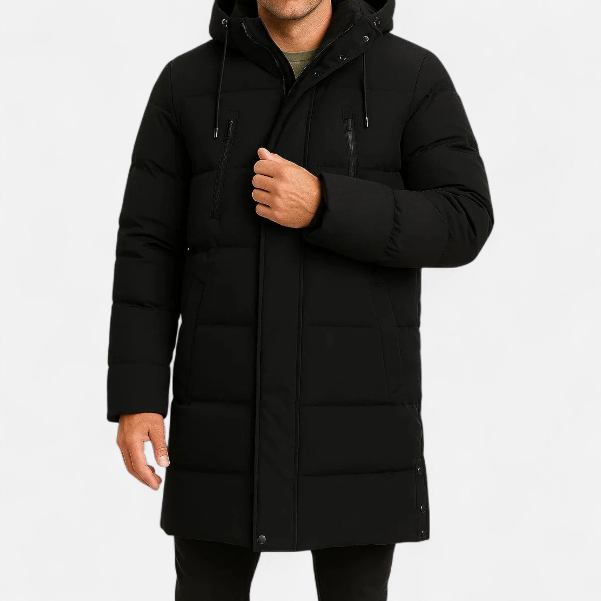 Veroux Mode | Men’s Winter Jacket – Heritage Waterproof Black Puffer