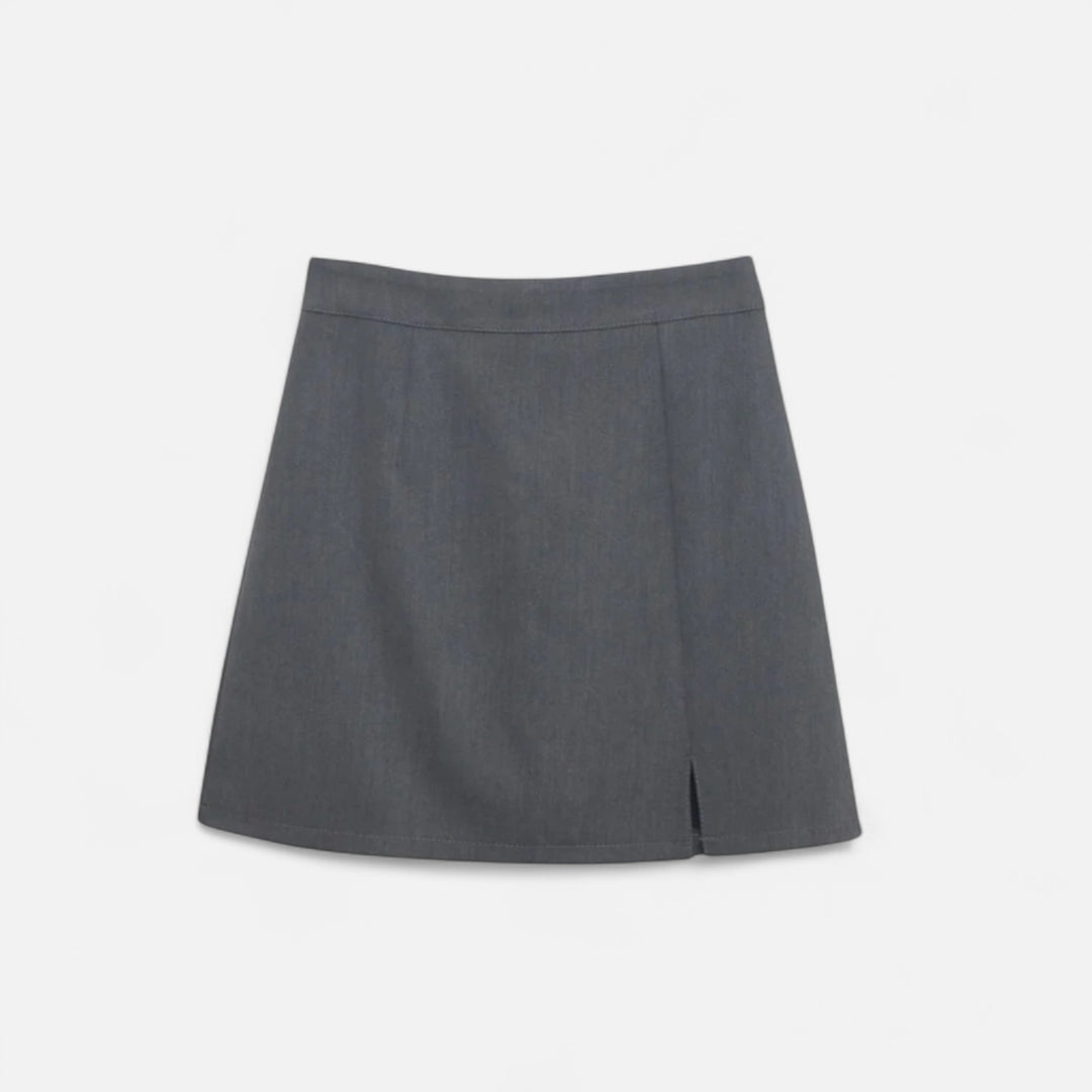 Veroux Mode | Women’s Oxford Straight Mini Skirt – Structured Poise, Timeless Femininity