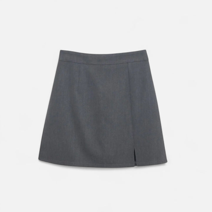 Veroux Mode | Women’s Oxford Straight Mini Skirt – Structured Poise, Timeless Femininity