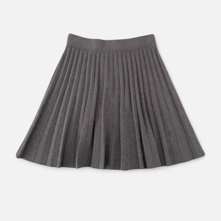 Veroux Mode | Women’s Pleated Wool Mini Skirt – Sculpted Warmth, Timeless Femininity