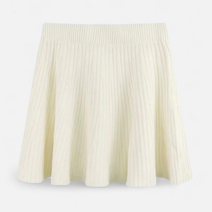 Veroux Mode | Women’s Pleated Wool Mini Skirt – Sculpted Warmth, Timeless Femininity