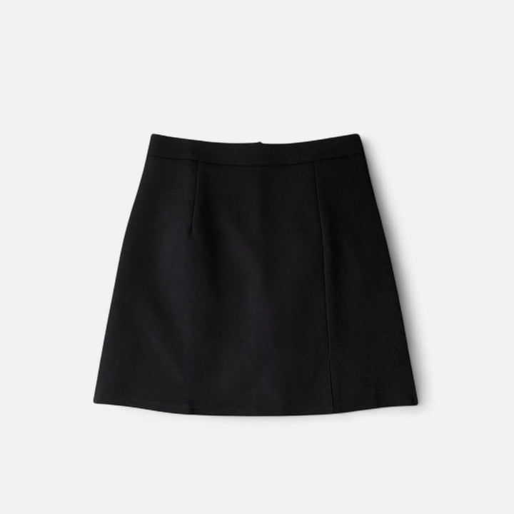 Veroux Mode | Women’s Oxford Straight Mini Skirt – Structured Poise, Timeless Femininity