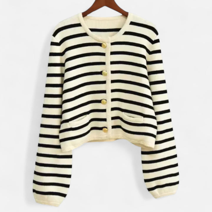 Veroux Mode | Women’s Premium Striped Wool Vest – Sculpted Elegance, Tailored Heritage